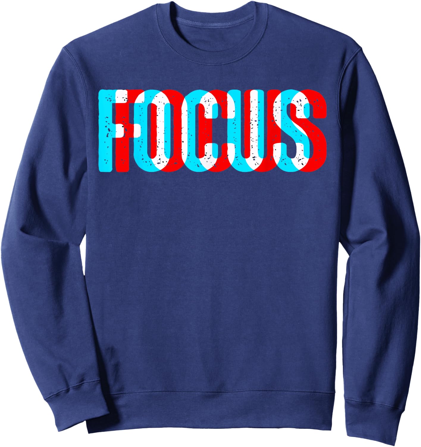 Focus - Optical Illusion Trippy Motivational Sweatshirt - Sweatshirt | Navy