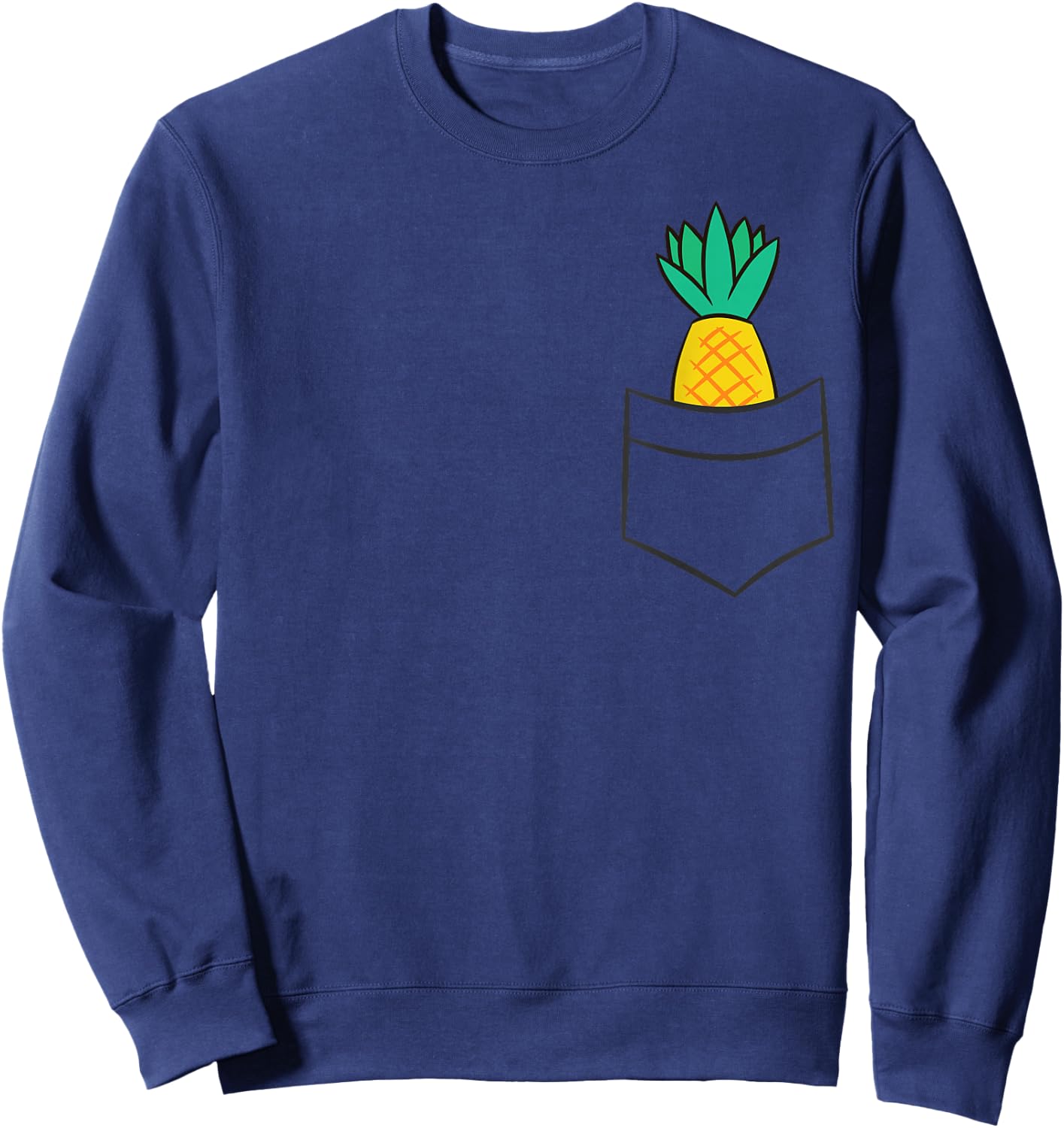 Pineapple Cute Pineapple In a Pocket Sweatshirt - Sweatshirt | Navy