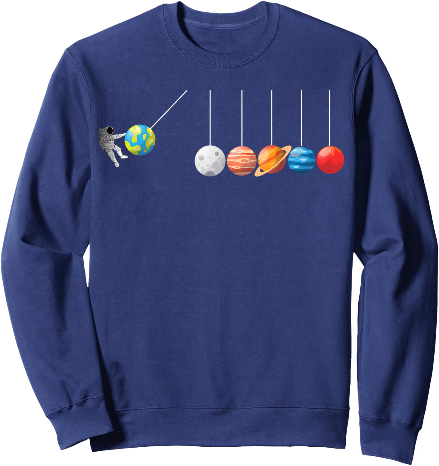 Funny Astrophysicist Shirt Planets Newton´s Cradle Sweatshirt - Sweatshirt | Navy