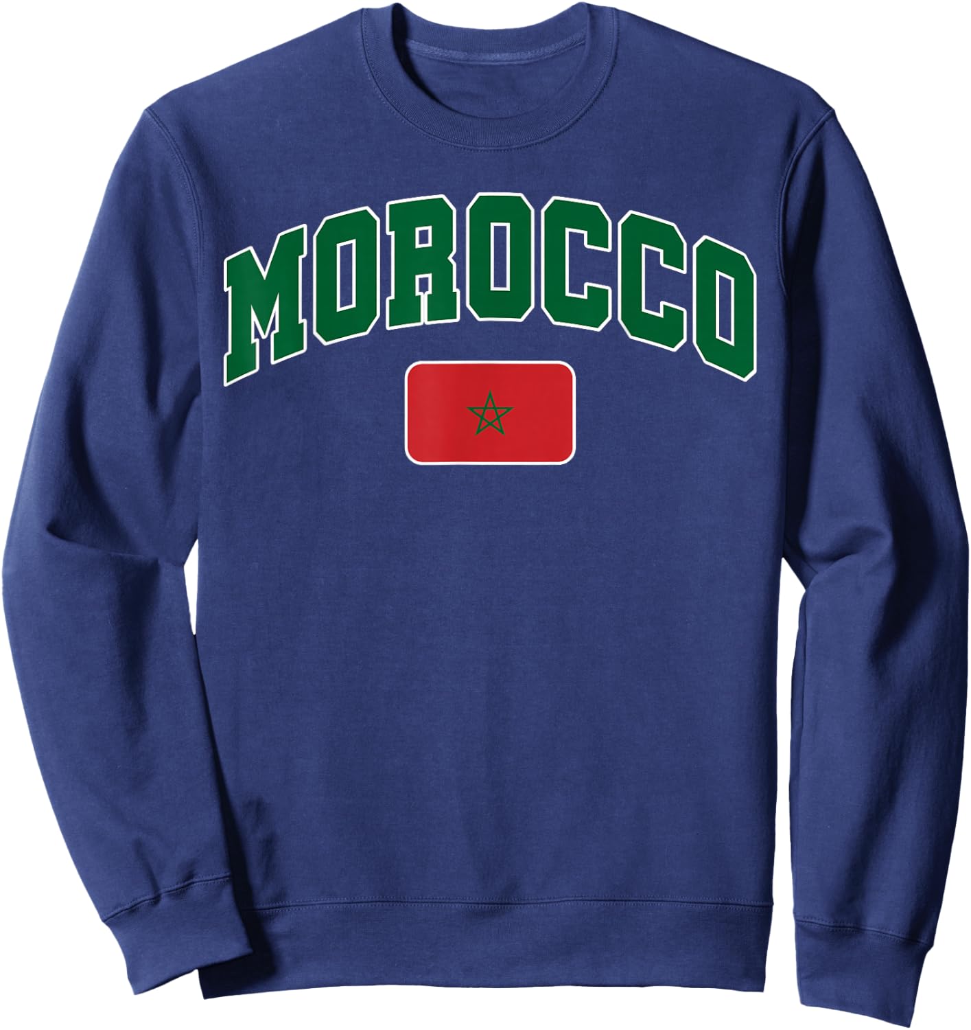 Morocco Maroc Flag Pride Design Sweatshirt - Sweatshirt | Navy