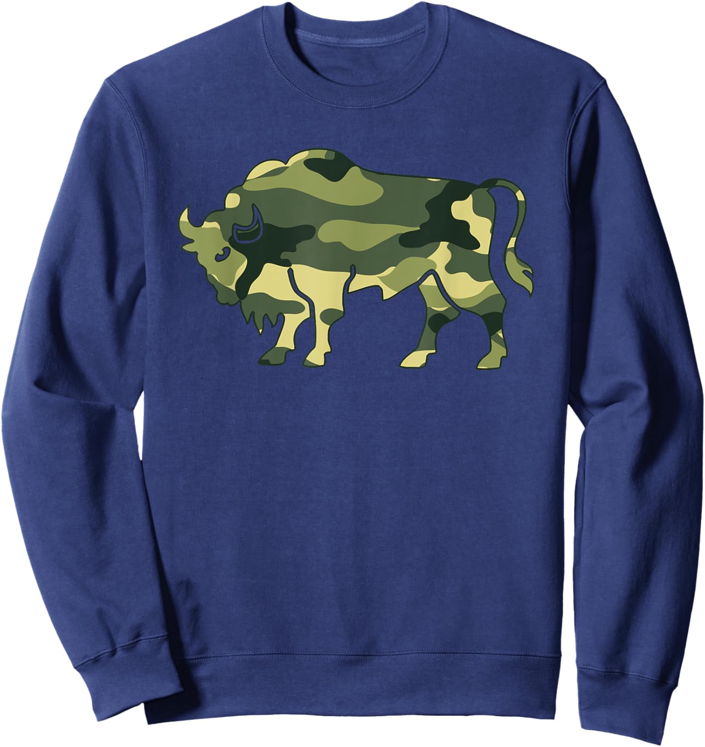 Military Gaur Camo Men Print US Indian bison Ox Veteran Gift Sweatshirt - Sweatshirt | Navy