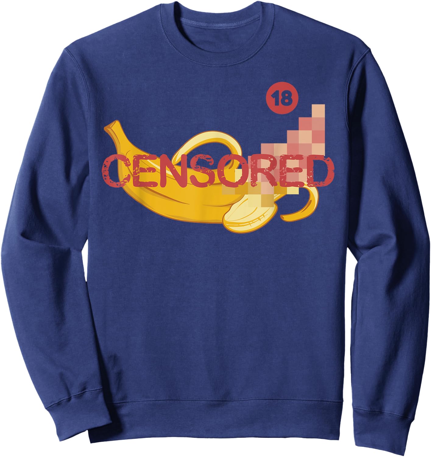 Censored Banana Funny Apparel Sweatshirt - Sweatshirt | Navy