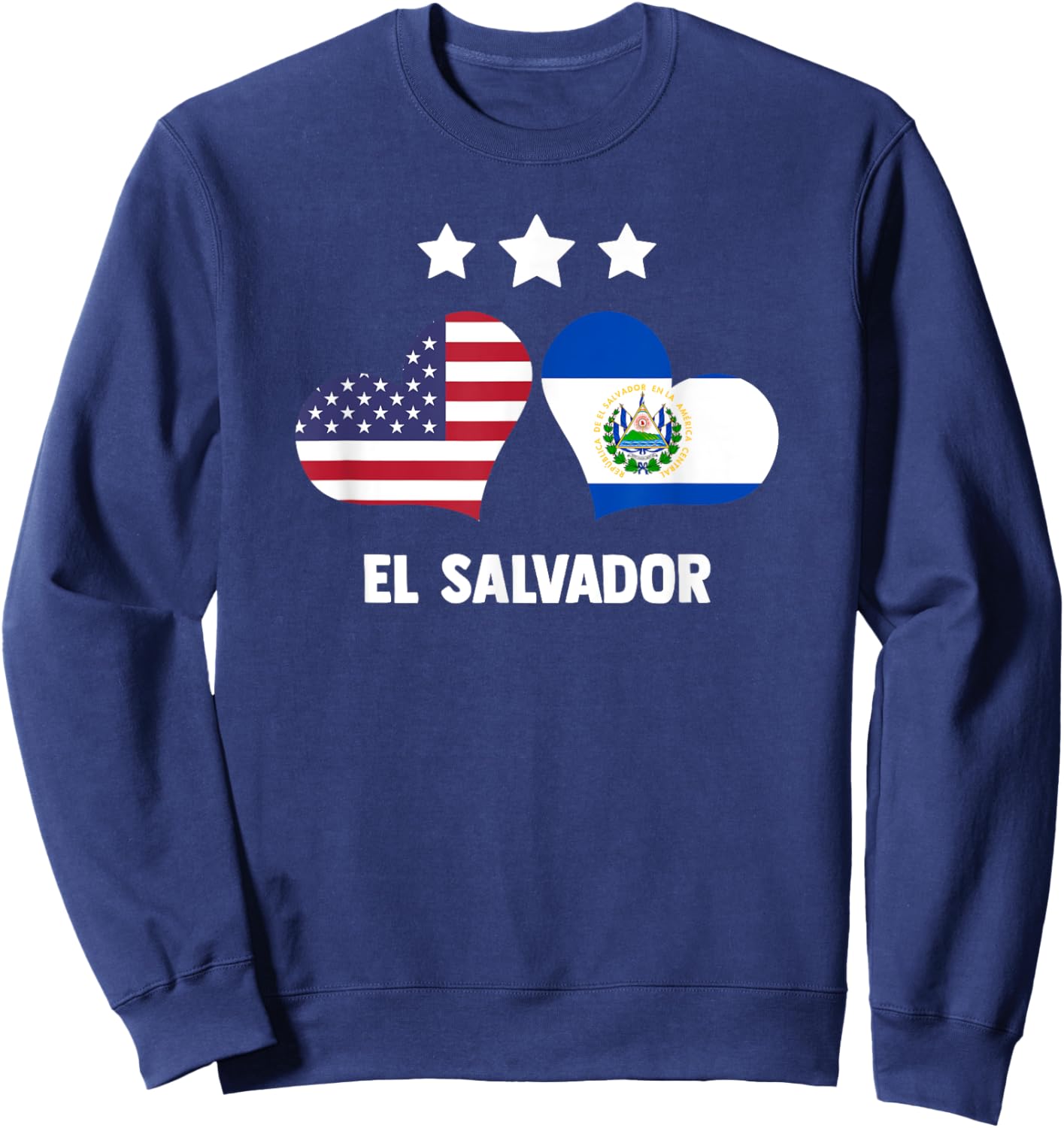 El Salvador Salvadorian El Salvador Flag American Flag Men Sweatshirt - Sweatshirt | Navy