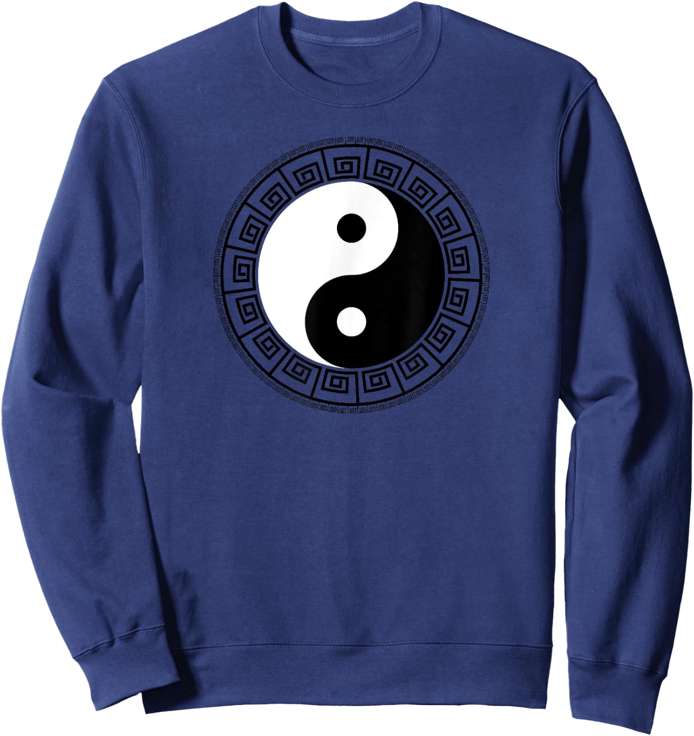 Greek Key Ying Yang Feng Shui Yin Yang Sweatshirt - Sweatshirt | Navy