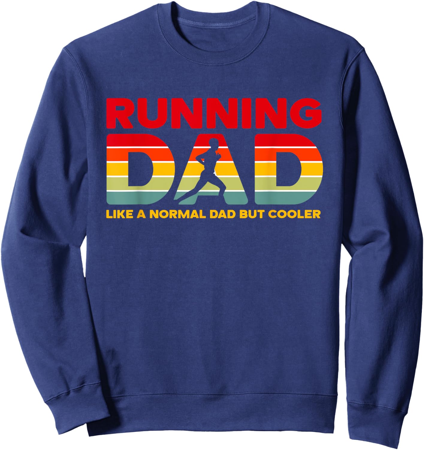 Retro Running Dad Apparel - Funny Marathon Sweatshirt - Sweatshirt | Navy