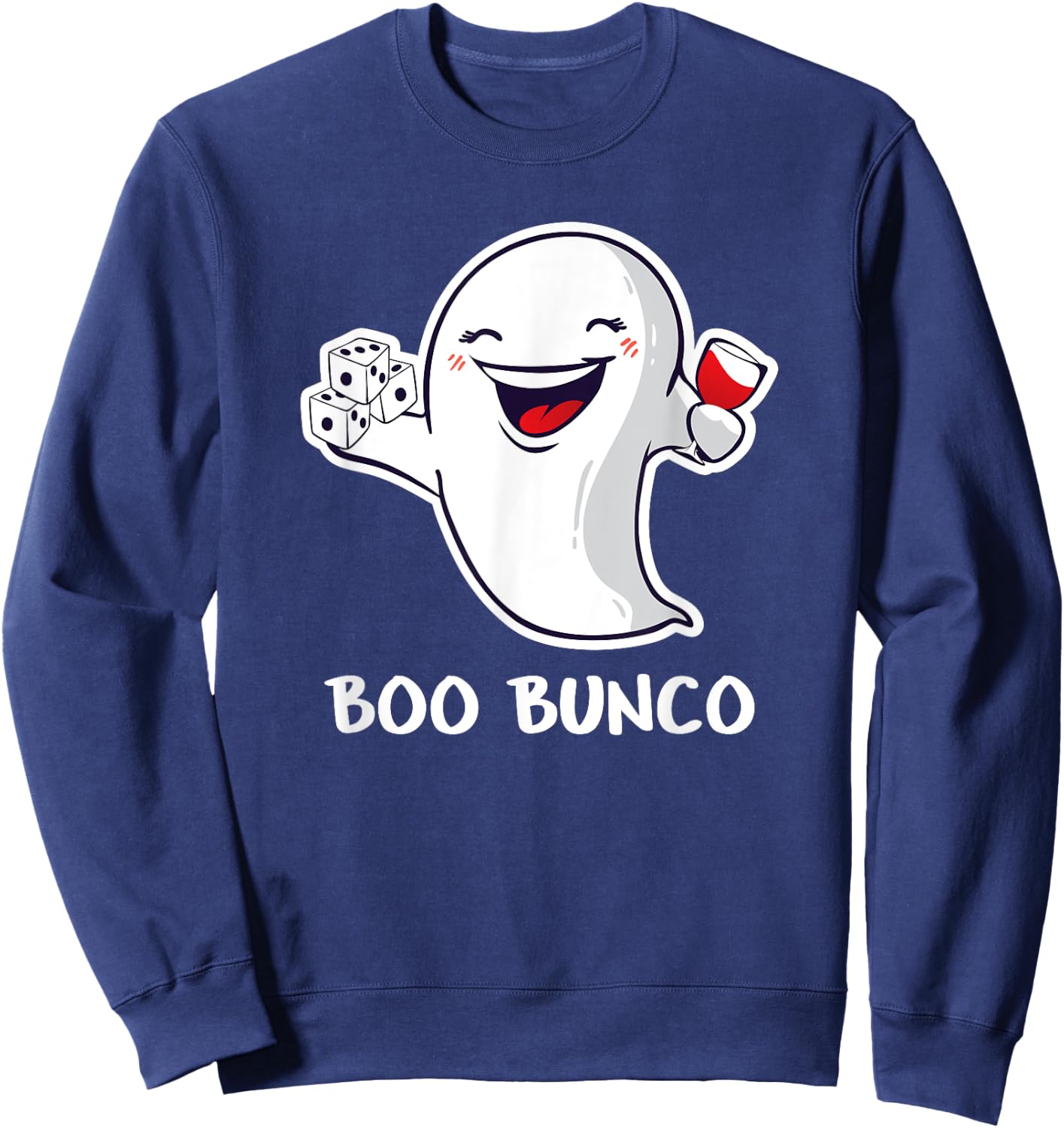 Bunco Halloween Cute Boo Bunco Ghost Gift Sweatshirt - Sweatshirt | Navy