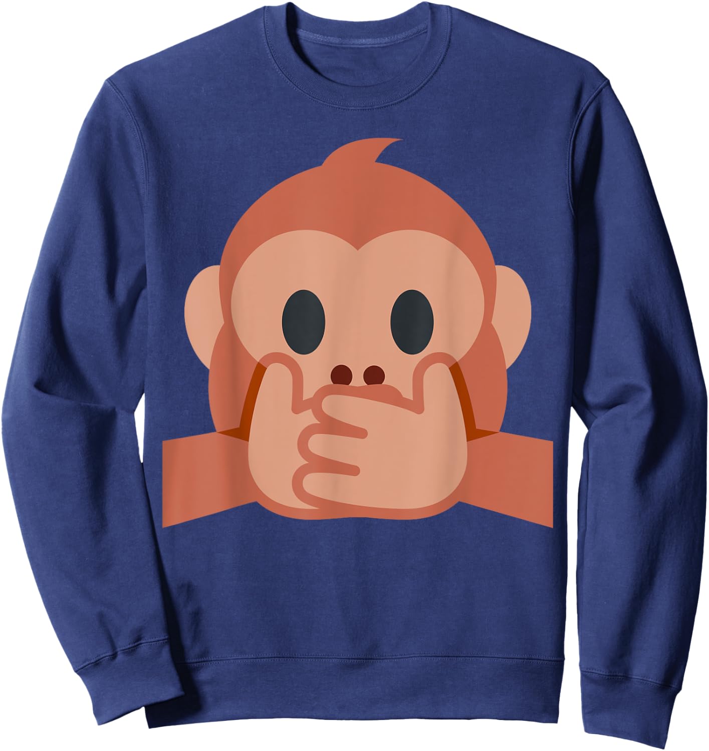 Speak No Evil Monkey Iwazaru Emoticon Sweatshirt - Sweatshirt | Navy