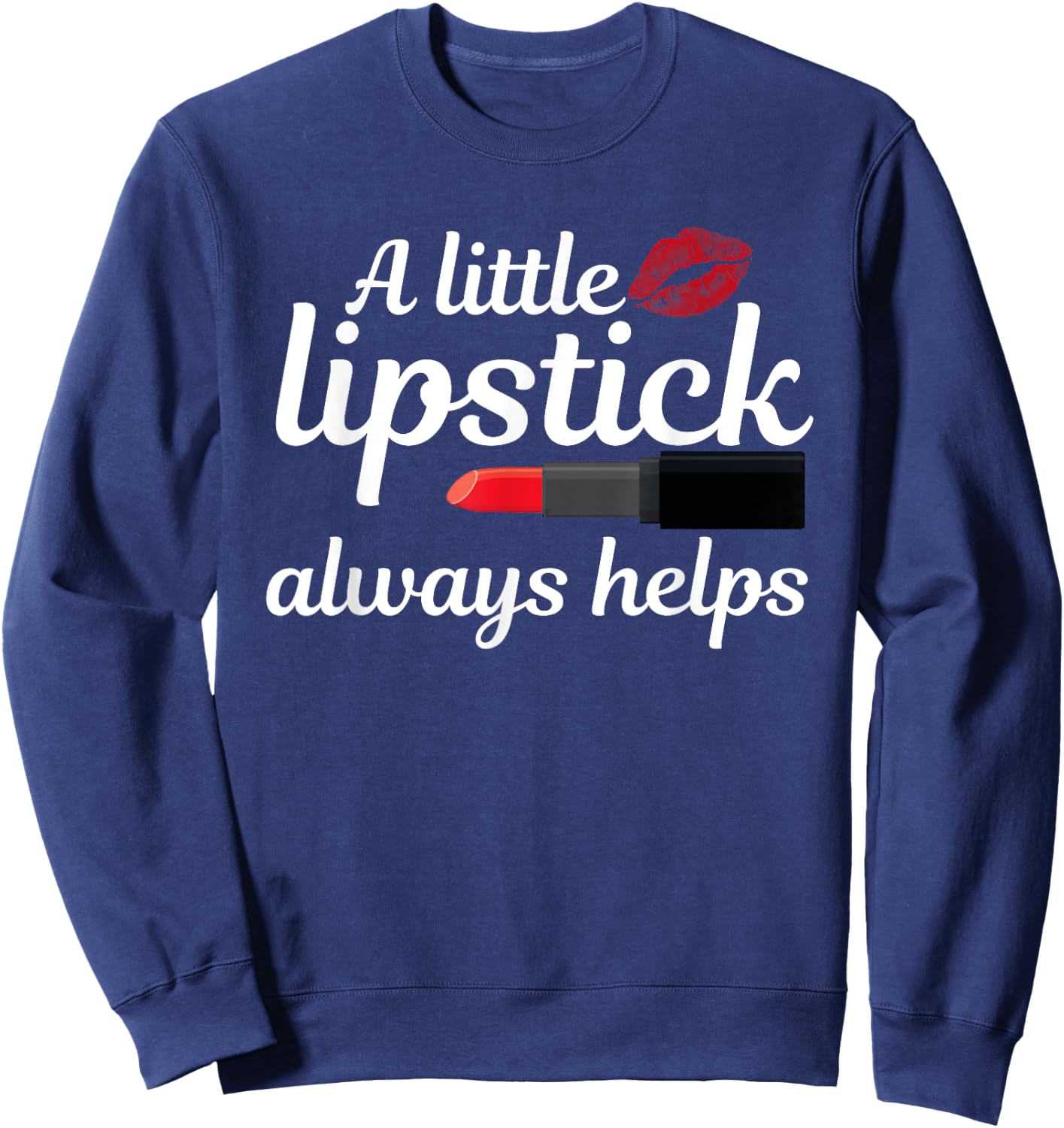 Cool Lipstick Art Women Girls Makeup Artist Beautician Kiss Sweatshirt - Sweatshirt | Navy