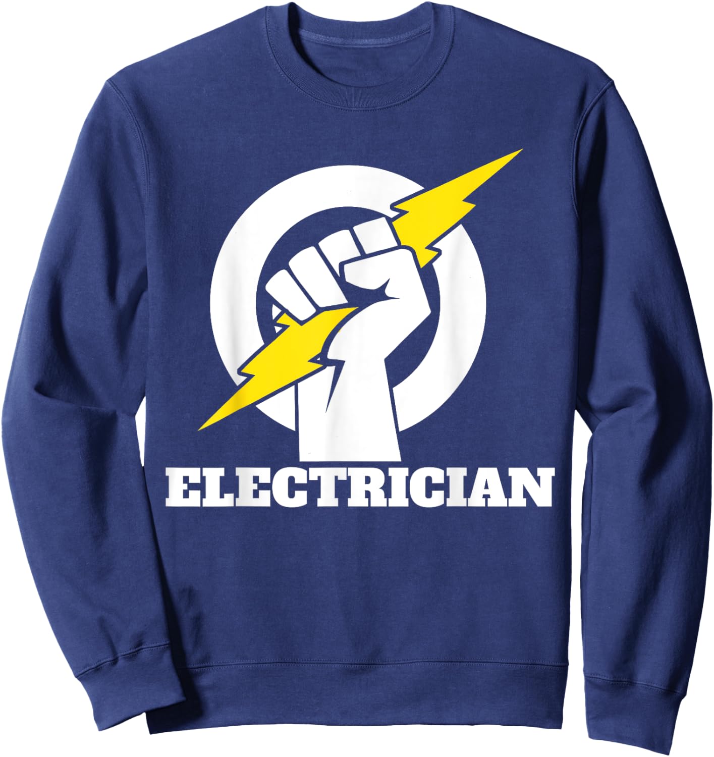 Electrician lightning bolt hand Electrician lightning hand Sweatshirt - Sweatshirt | Navy