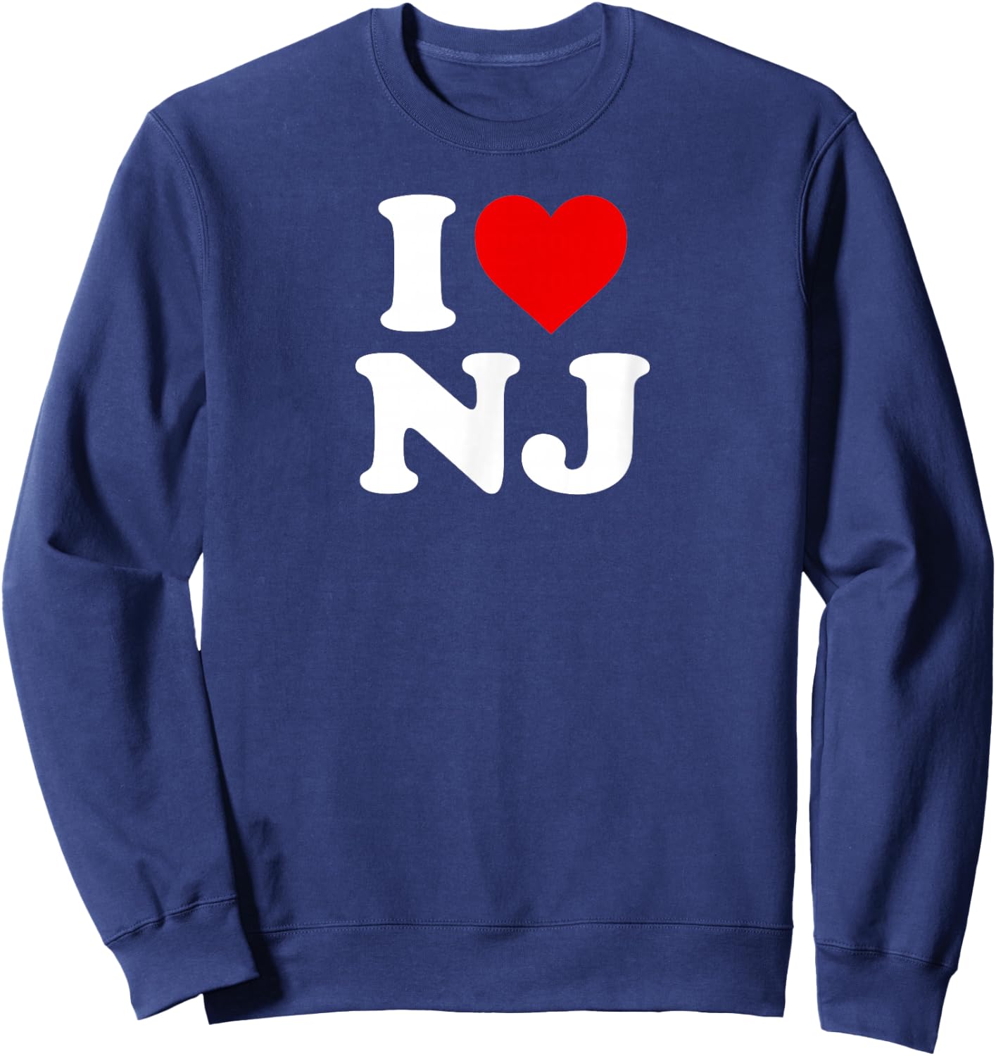 I Love NJ Heart New Jersey Sweatshirt - Sweatshirt | Navy