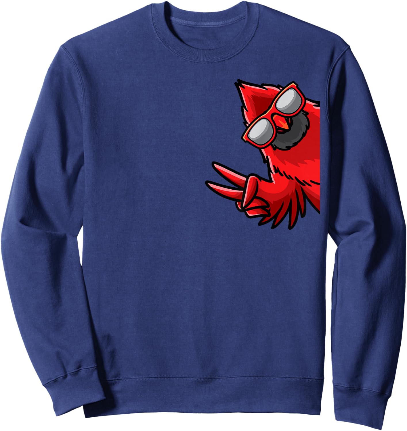 Northern Cardinal Bird Red Cardinal From Side Sweatshirt - Sweatshirt | Navy