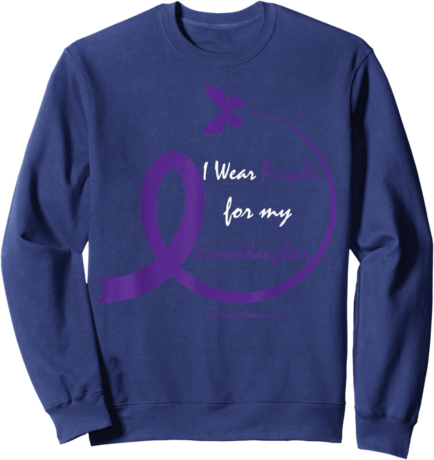 Products Gifts Wear Purple Granddaughter Epilepsy Awareness Sweatshirt - Sweatshirt | Navy