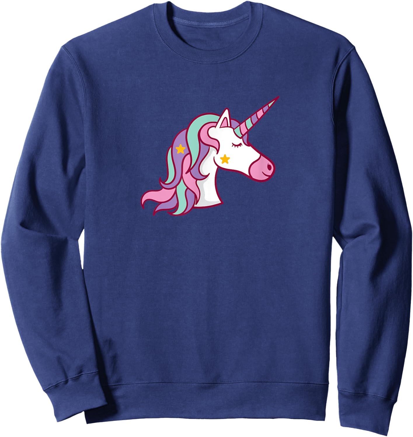 Pink Magic Unicorn Feminine Beautiful Girly Girlie Girl Sweatshirt - Sweatshirt | Navy