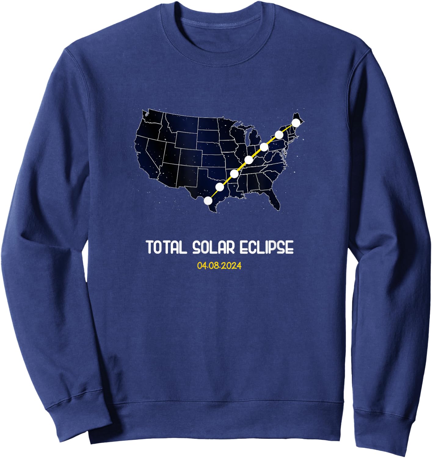 America Totality Eclipse April 8 2024 Sweatshirt - Sweatshirt | Navy