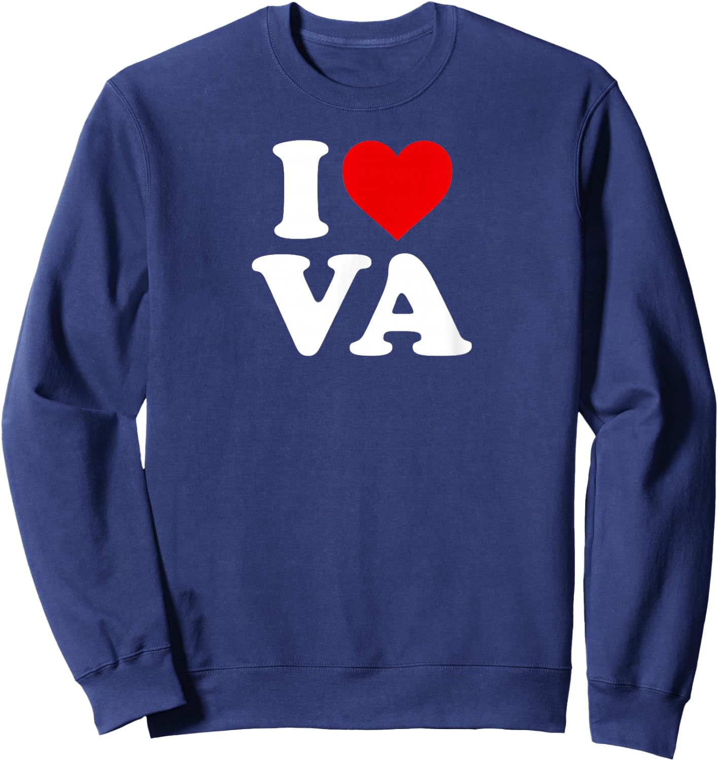 I Love VA Heart Virginia Sweatshirt - Sweatshirt | Navy