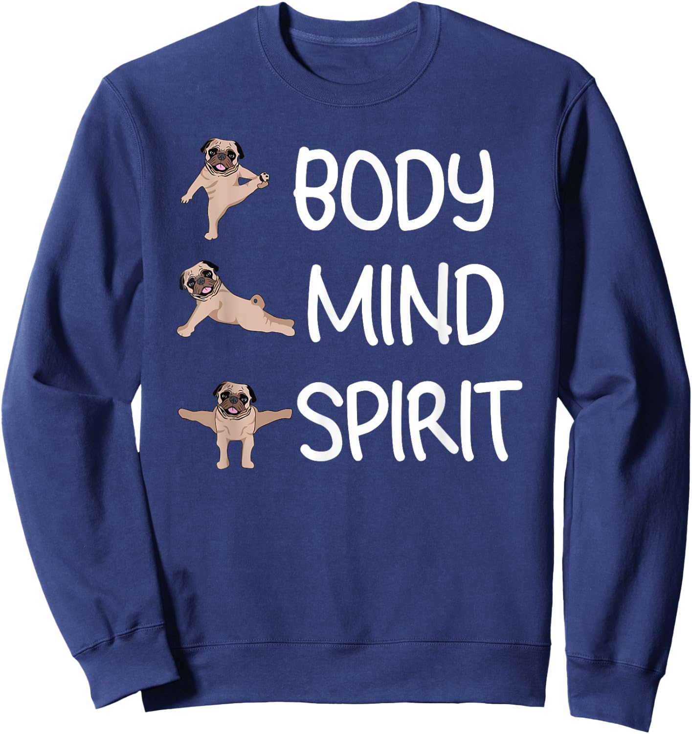 Funny Yoga Pug Men Kids, Funny Dog Lovers Sweatshirt - Sweatshirt | Navy