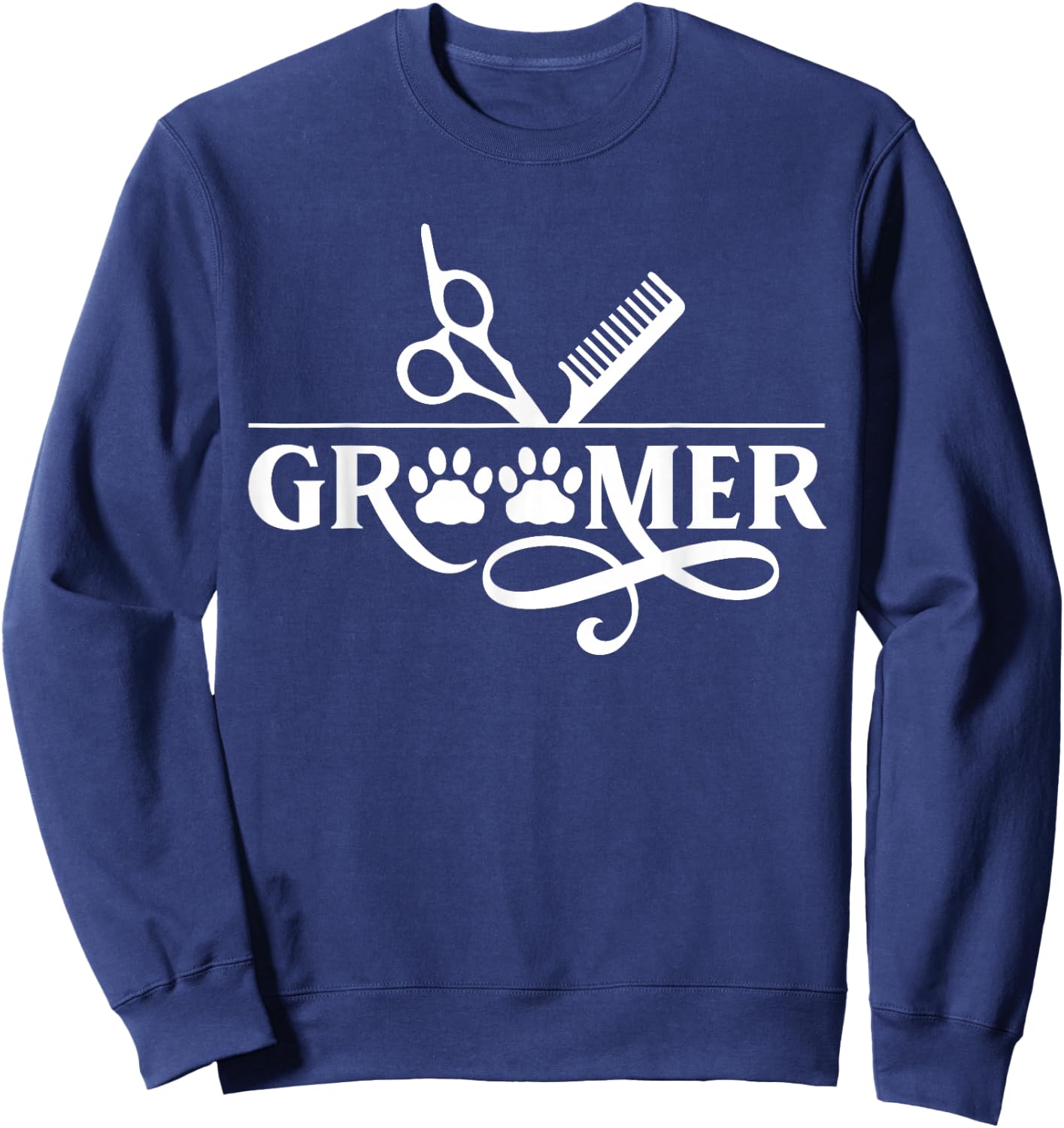 Groomer Salon Grooming Dog Animal Sweatshirt - Sweatshirt | Navy