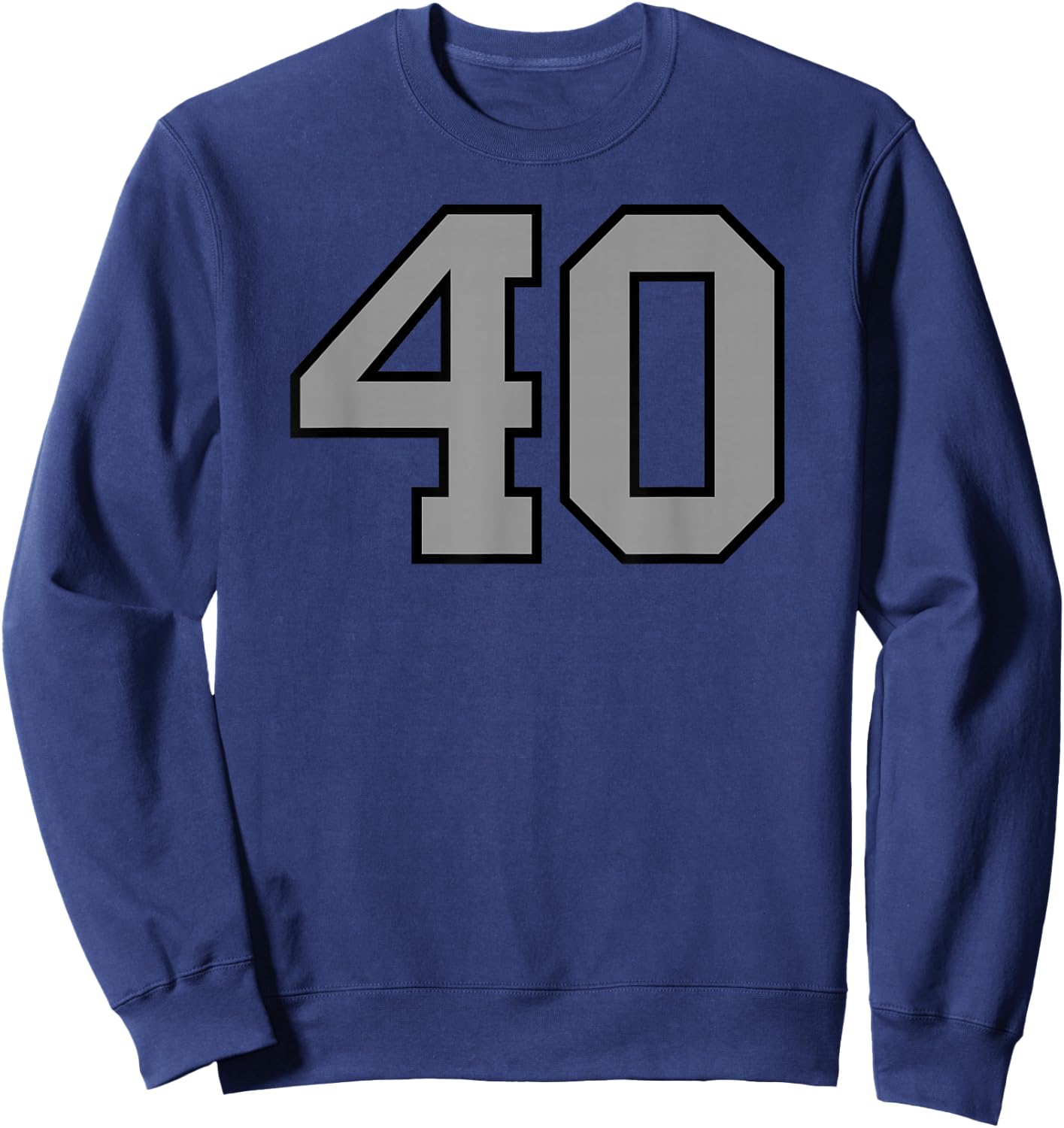 Black Silver Sports Team Number 40 Sweatshirt - Sweatshirt | Navy