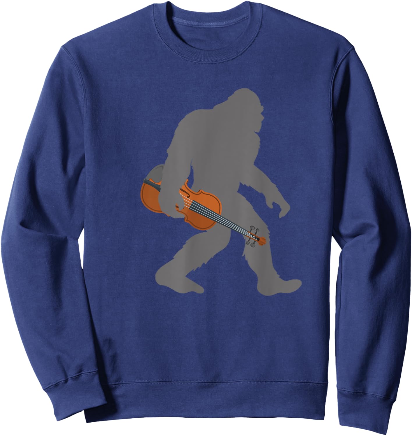 Funny Fiddle Violinist Bigfoot musician with Violin Sweatshirt - Sweatshirt | Navy