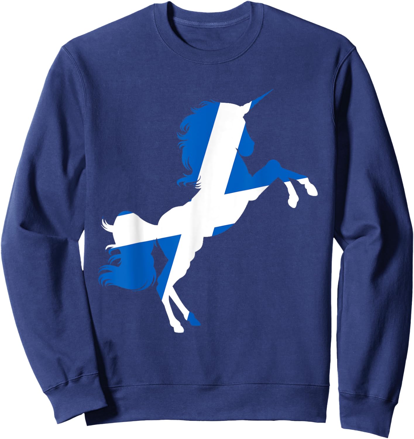 Scotland Flag Unicorn Scot Tartan Plaid Day Scottish Unicorn Sweatshirt - Sweatshirt | Navy
