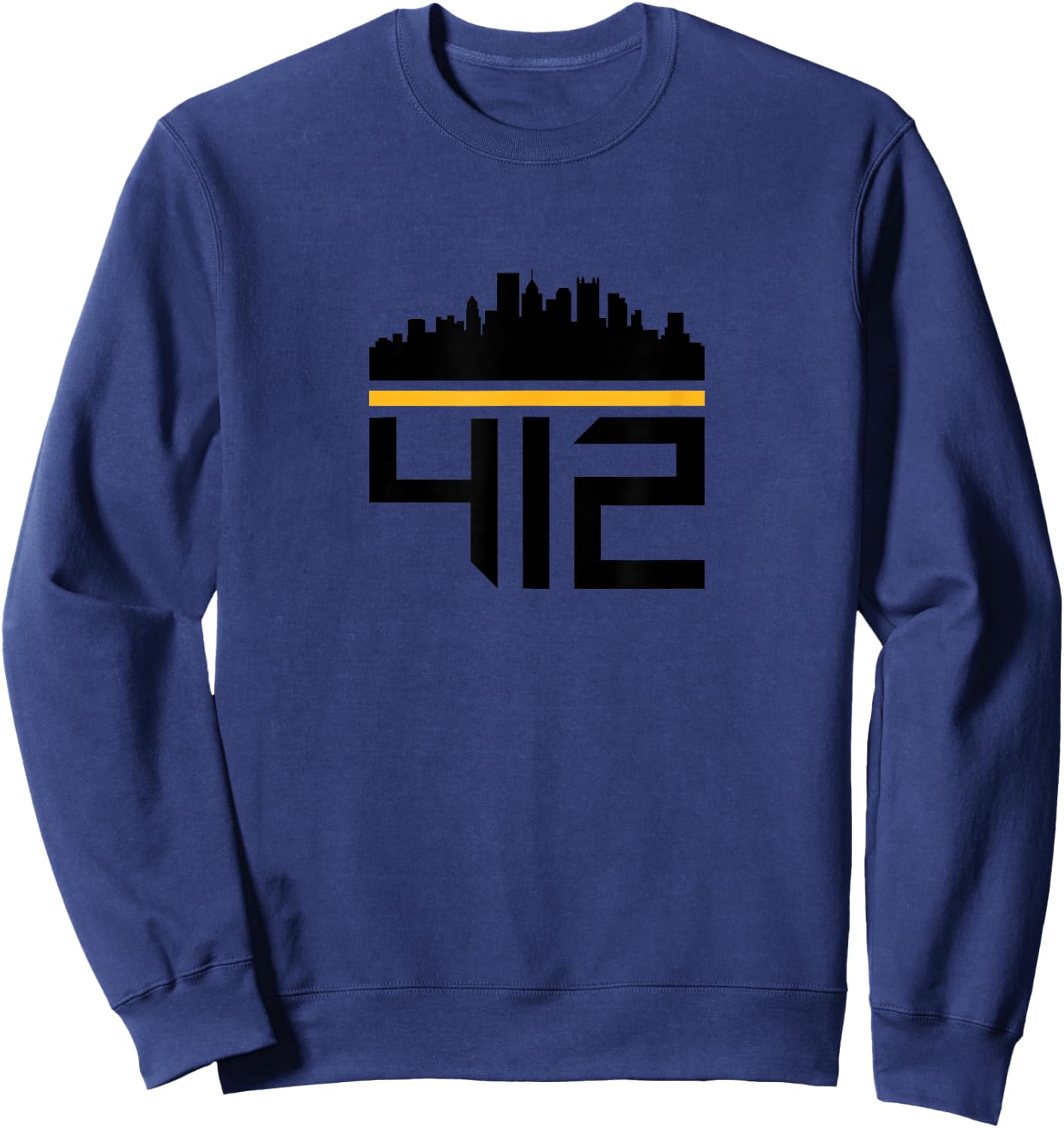 Pittsburgh Skyline 412 Design Men Women Sweatshirt - Sweatshirt | Navy