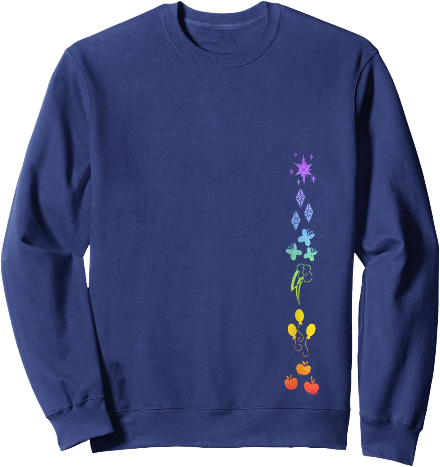 My Little Pony: Friendship Is Magic Rainbow Ponies Aligned V-Neck Sweatshirt - Sweatshirt | Navy