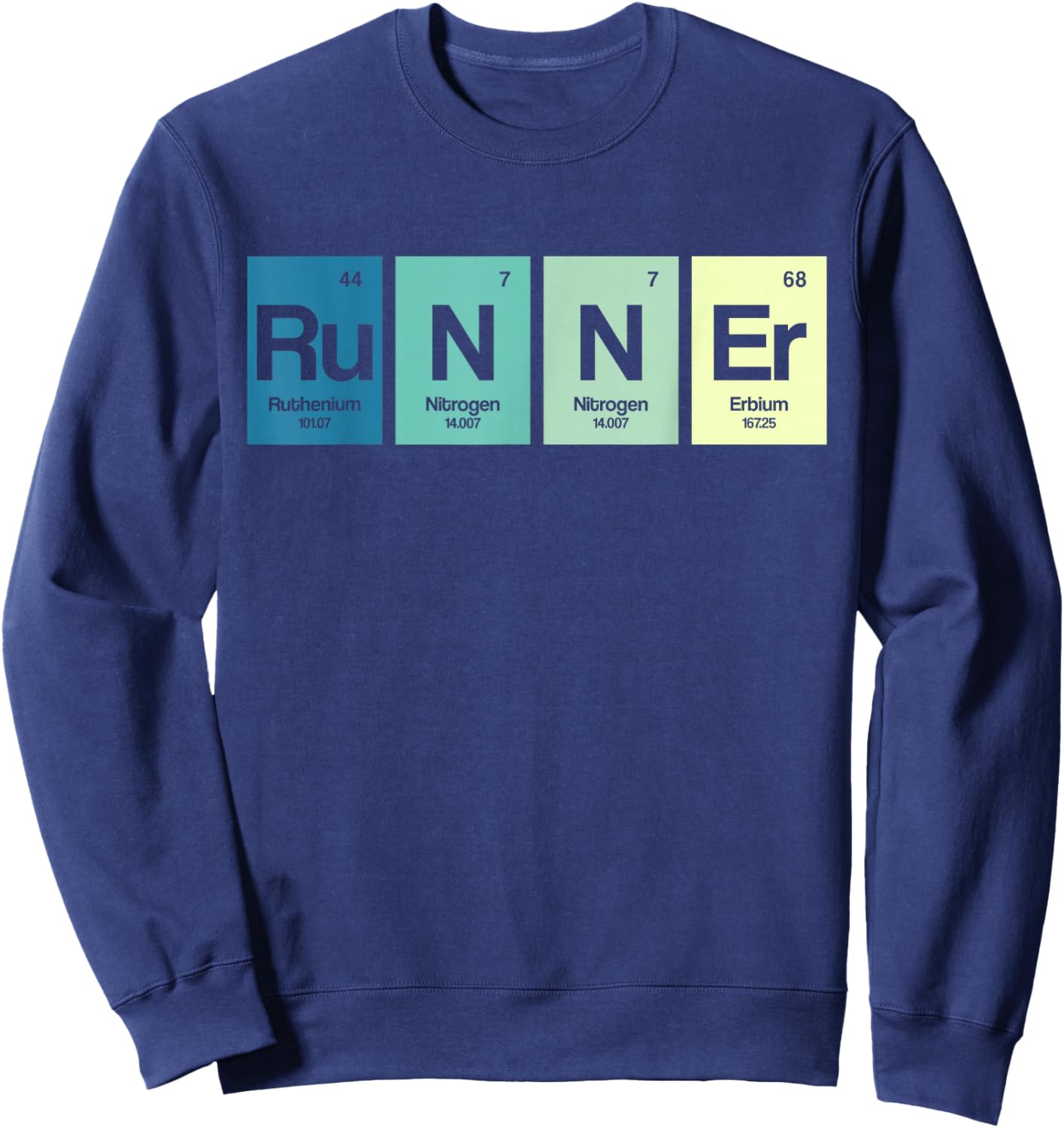 Runner Periodic Table Funy Marathon Runners Science Gift Sweatshirt - Sweatshirt | Navy