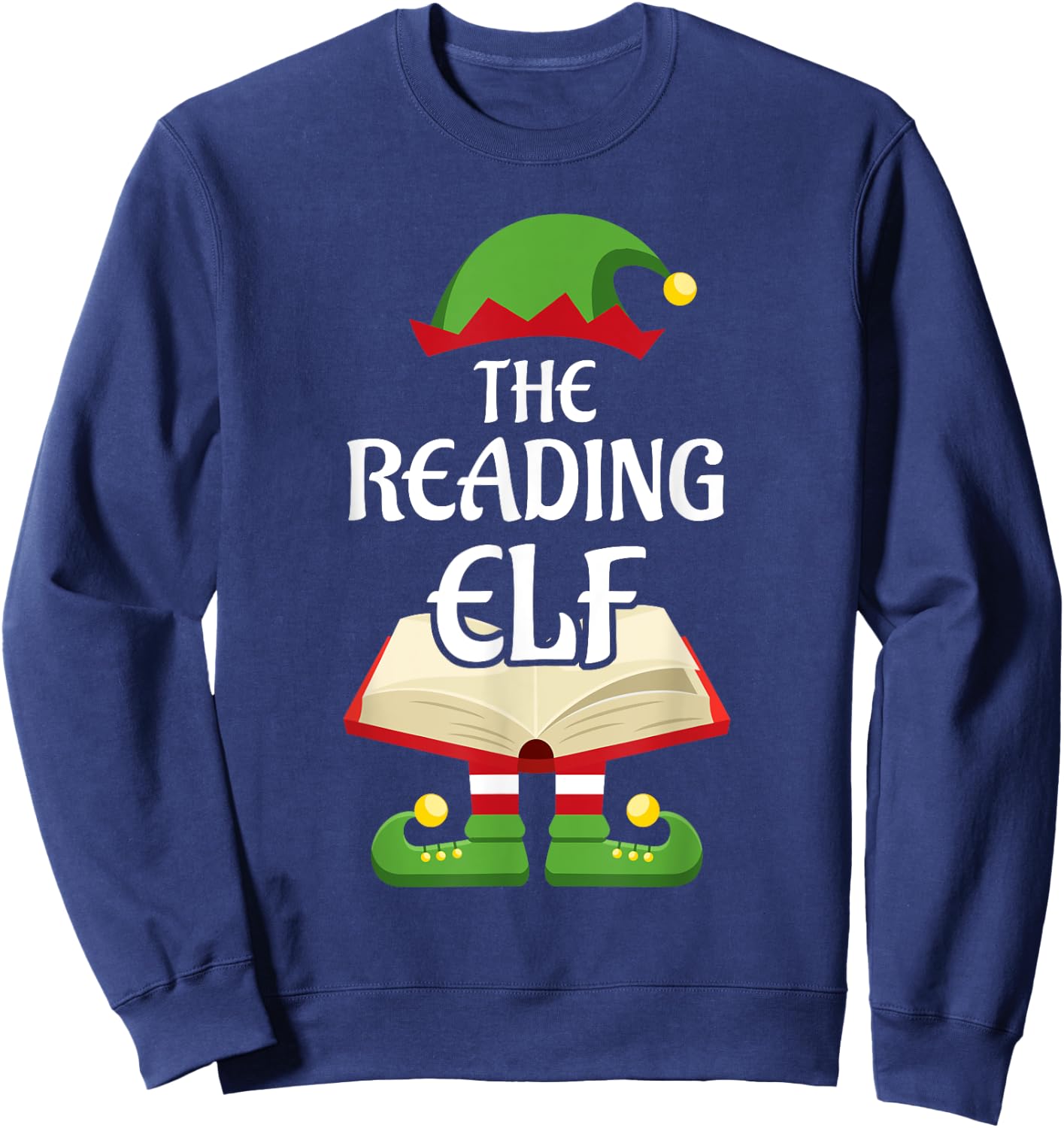 Reading Elf Family Matching Group Christmas Books Sweatshirt - Sweatshirt | Navy