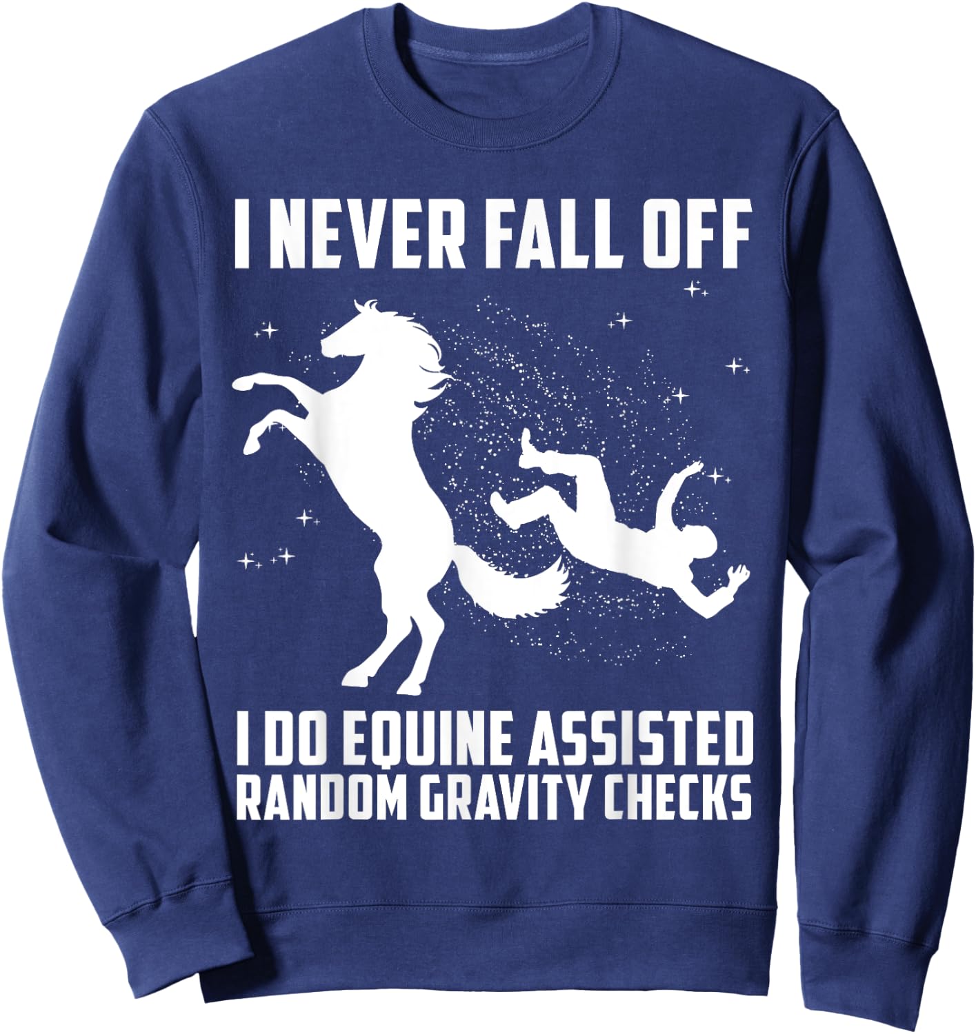 Funny Horse Art Horse Equestrian Racer Lover Men Women Kids Sweatshirt - Sweatshirt | Navy