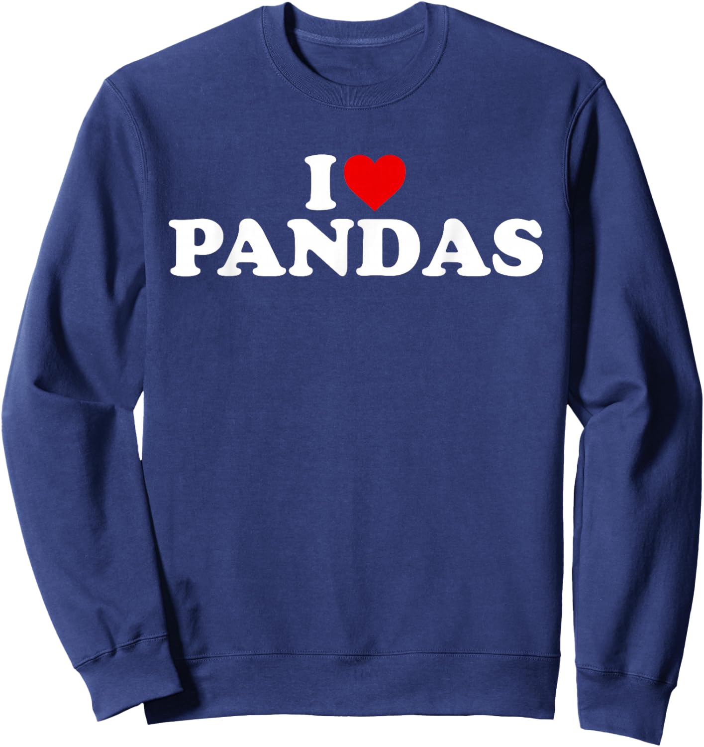 I Love Pandas - Heart Sweatshirt - Sweatshirt | Navy