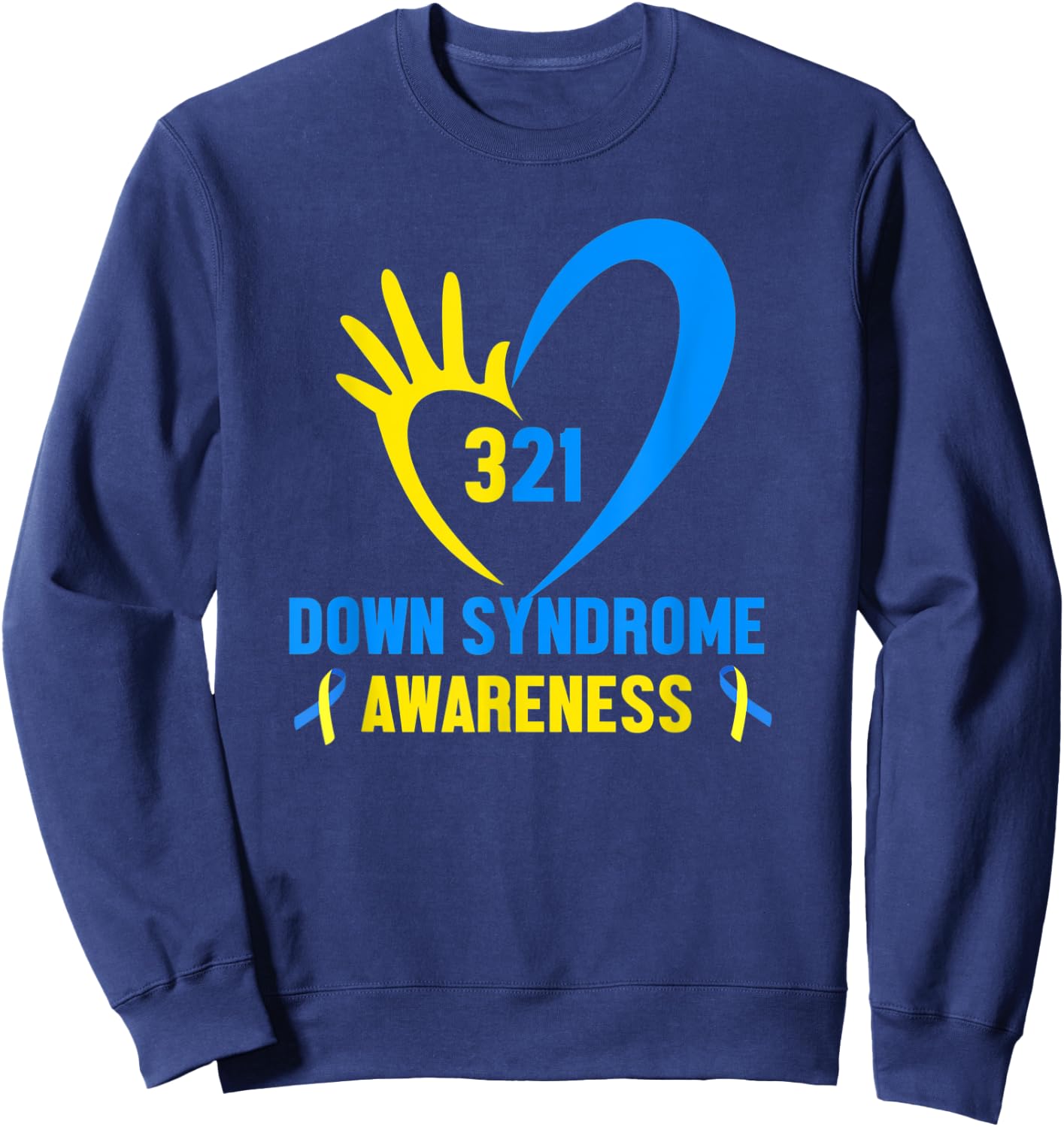 321 World Down Syndrome Awareness Day Shirt, Trisomy 21 Kids Sweatshirt - Sweatshirt | Navy
