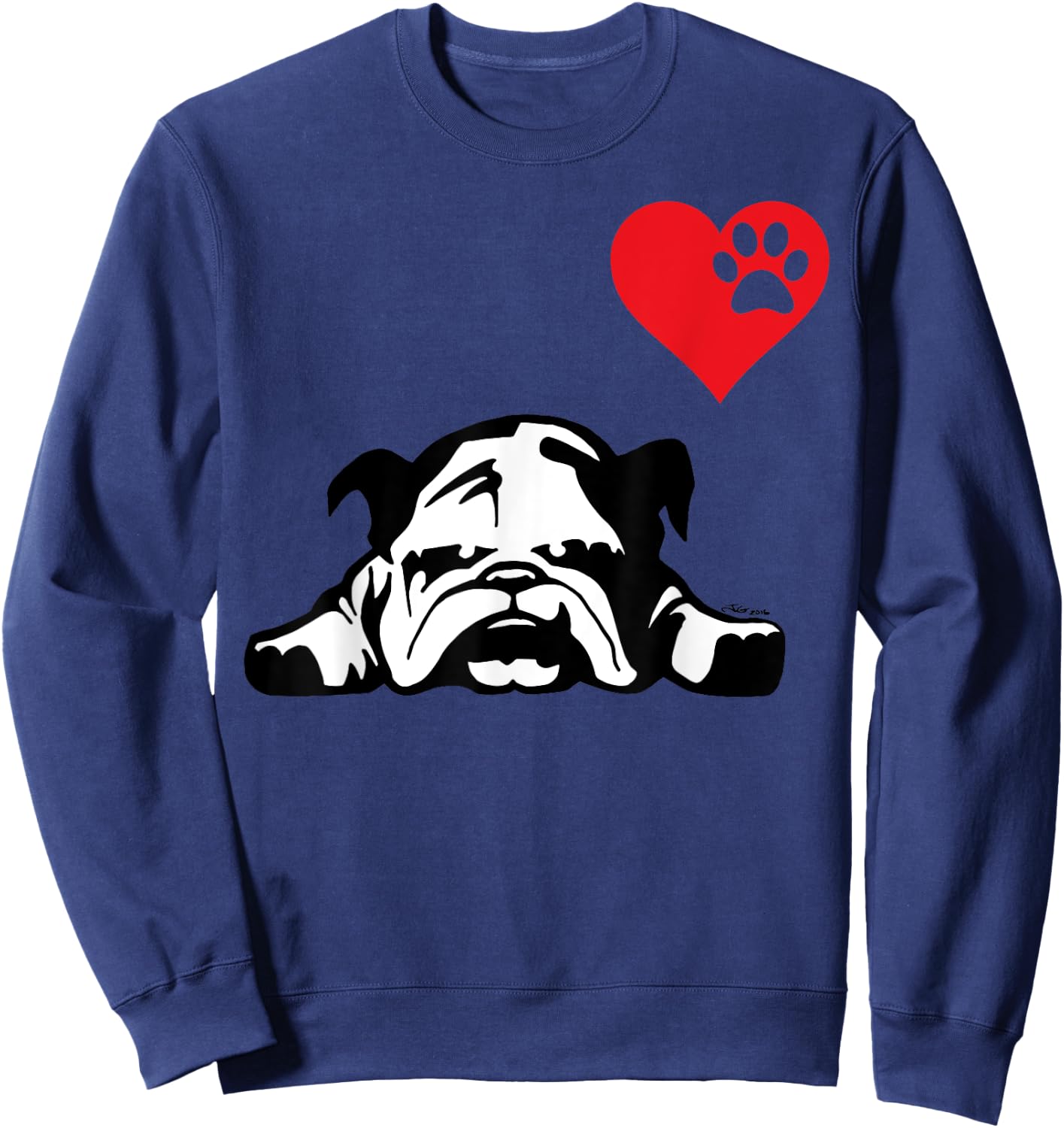 English Bulldog I LOVE MY ENGLISH BULLDOG DOG Men Women Girls Kids Sweatshirt - Sweatshirt | Navy