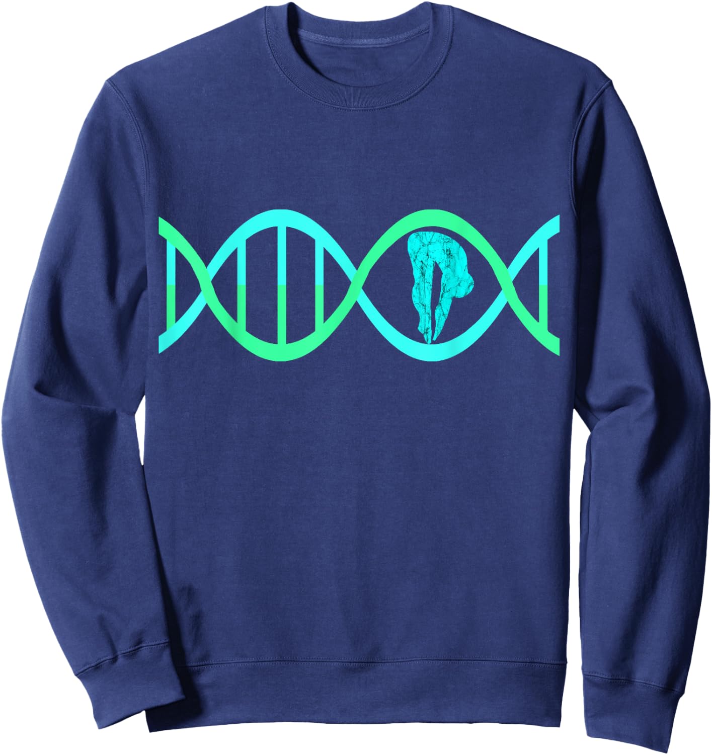 Cool Water Sport Swimming Springboard Diving DNA Cliff Dive Water Platform Diver Sweatshirt - Sweatshirt | Navy