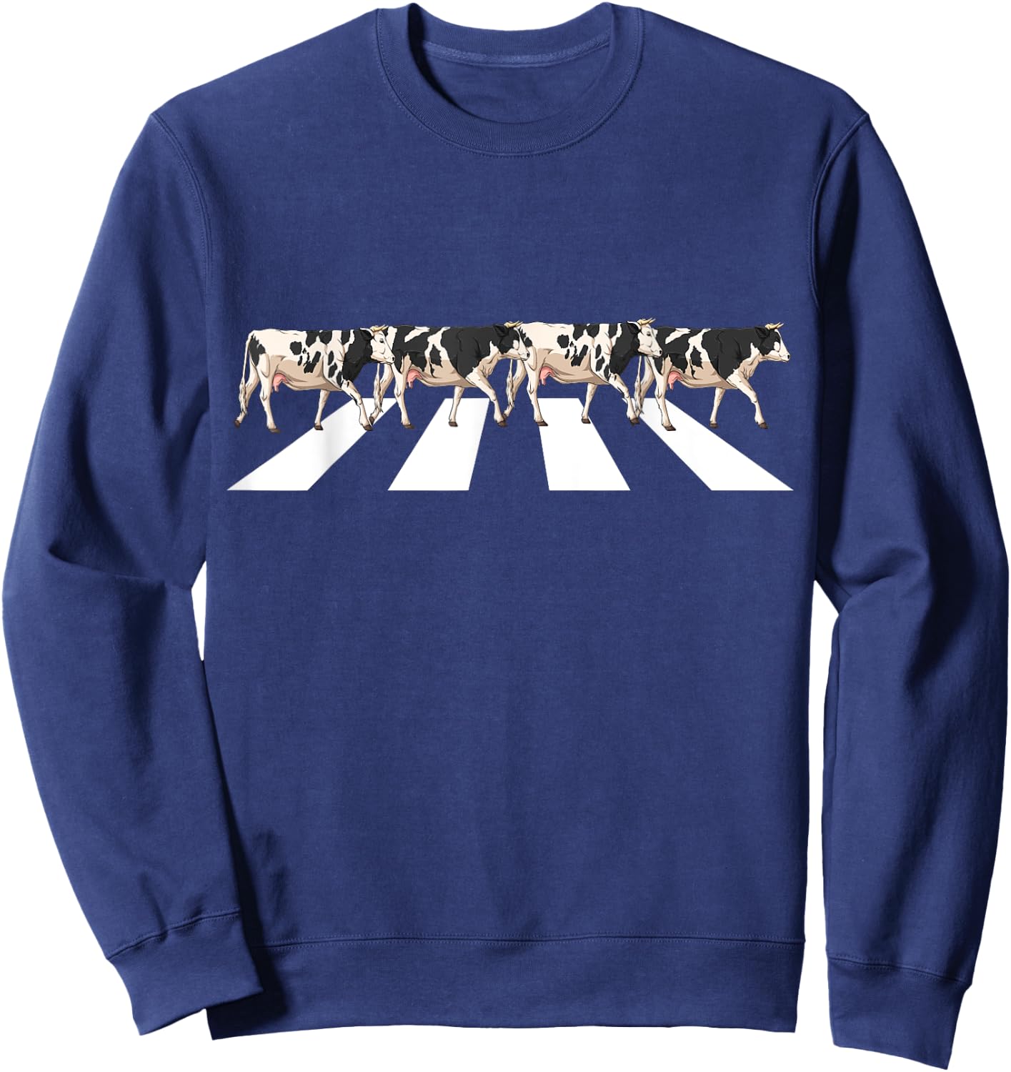 Funny Crosswalk Cows Farming farm Cow Girl Boy Women Men Kid Sweatshirt - Sweatshirt | Navy