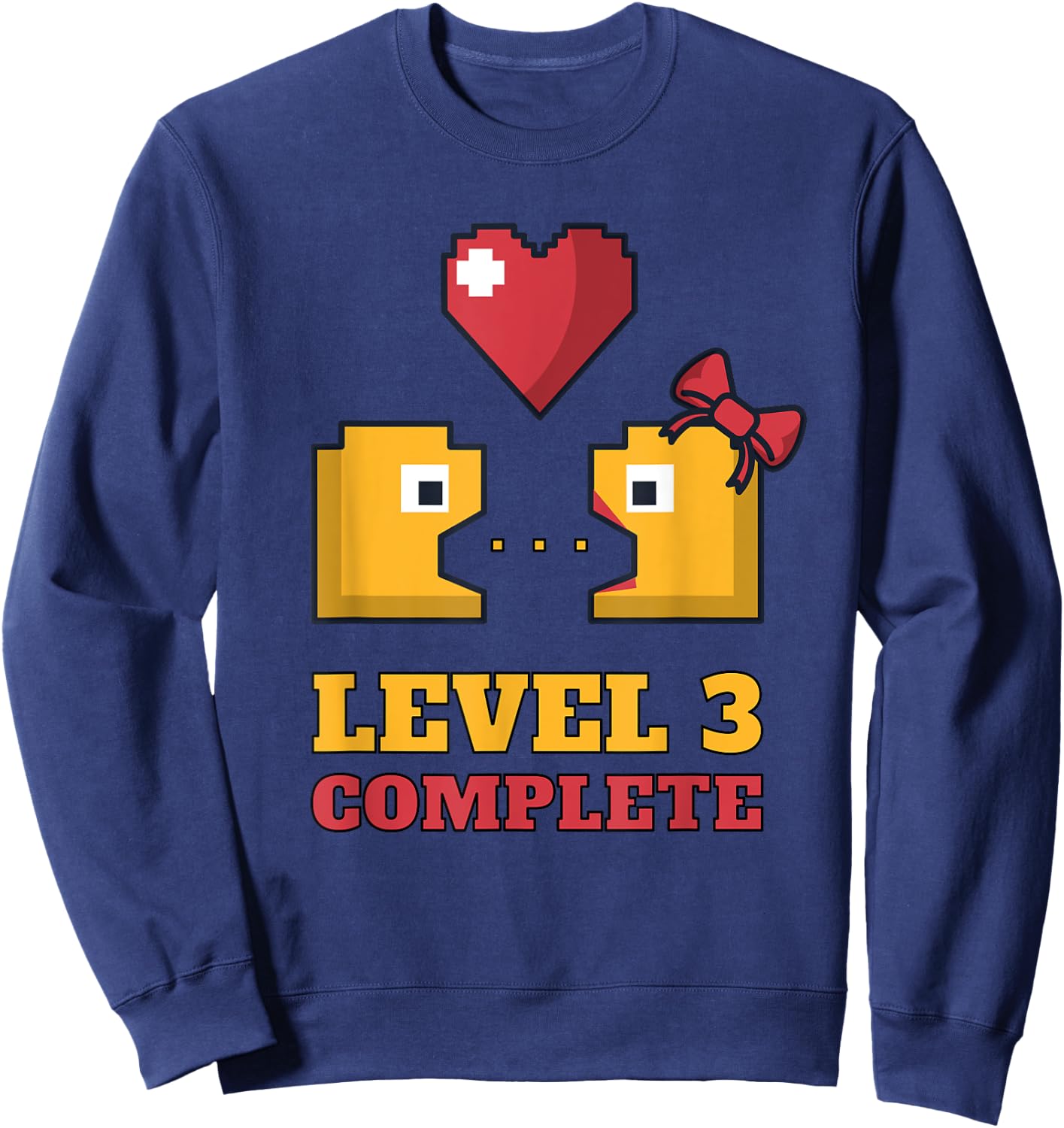 Funny Gamers Level 3 Complete 3rd Wedding Anniversary Sweatshirt - Sweatshirt | Navy