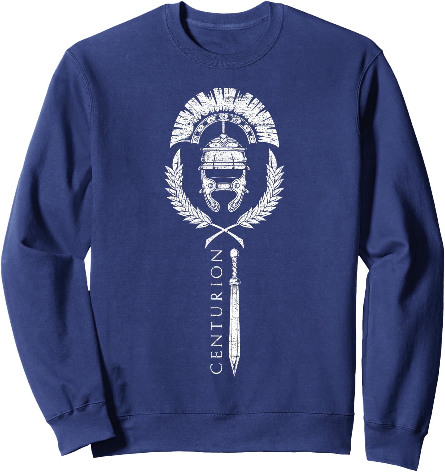 SPQR Designs Roman Centurion - Men's Black Classic Fit Short Sleeve - Small Sweatshirt - Sweatshirt | Navy