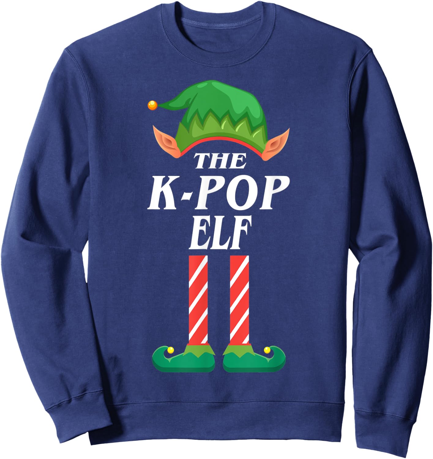 K-Pop elf christmas pajamas for family matching elf Sweatshirt - Sweatshirt | Navy