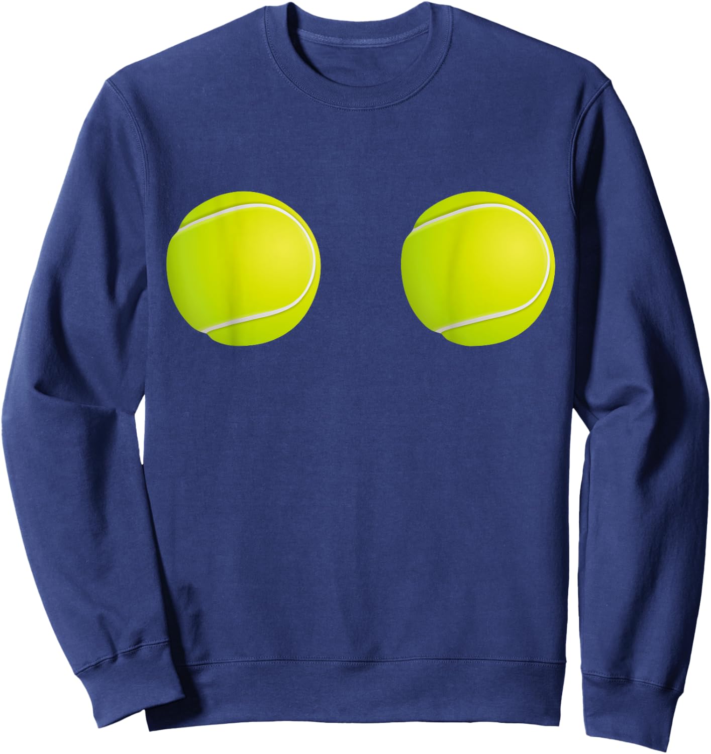 Tennis Ball Boobs Breasts Bra Funny Sweatshirt - Sweatshirt | Navy