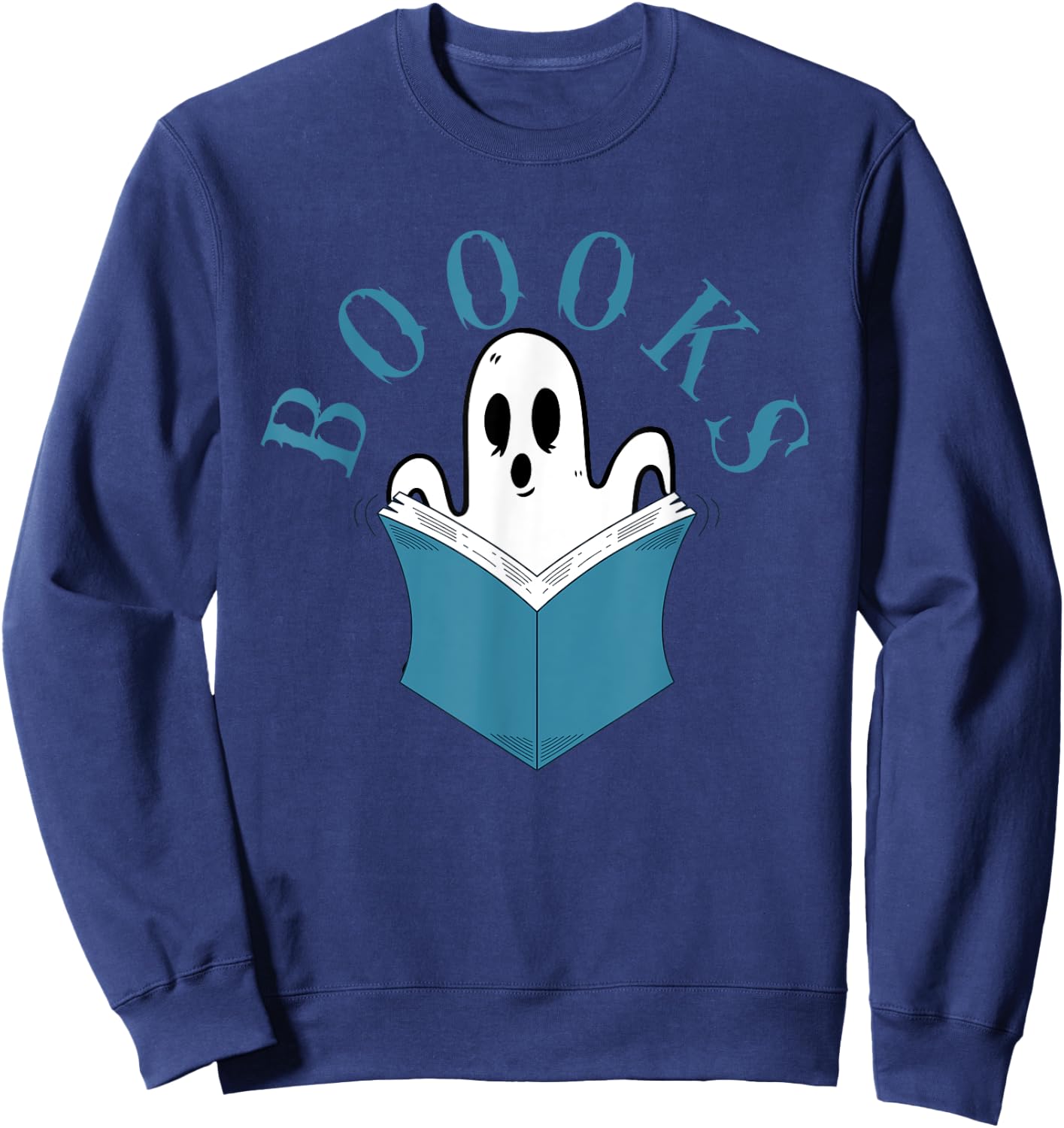 Reading Ghost Boooooks Scary Library Halloween Librarian Sweatshirt - Sweatshirt | Navy