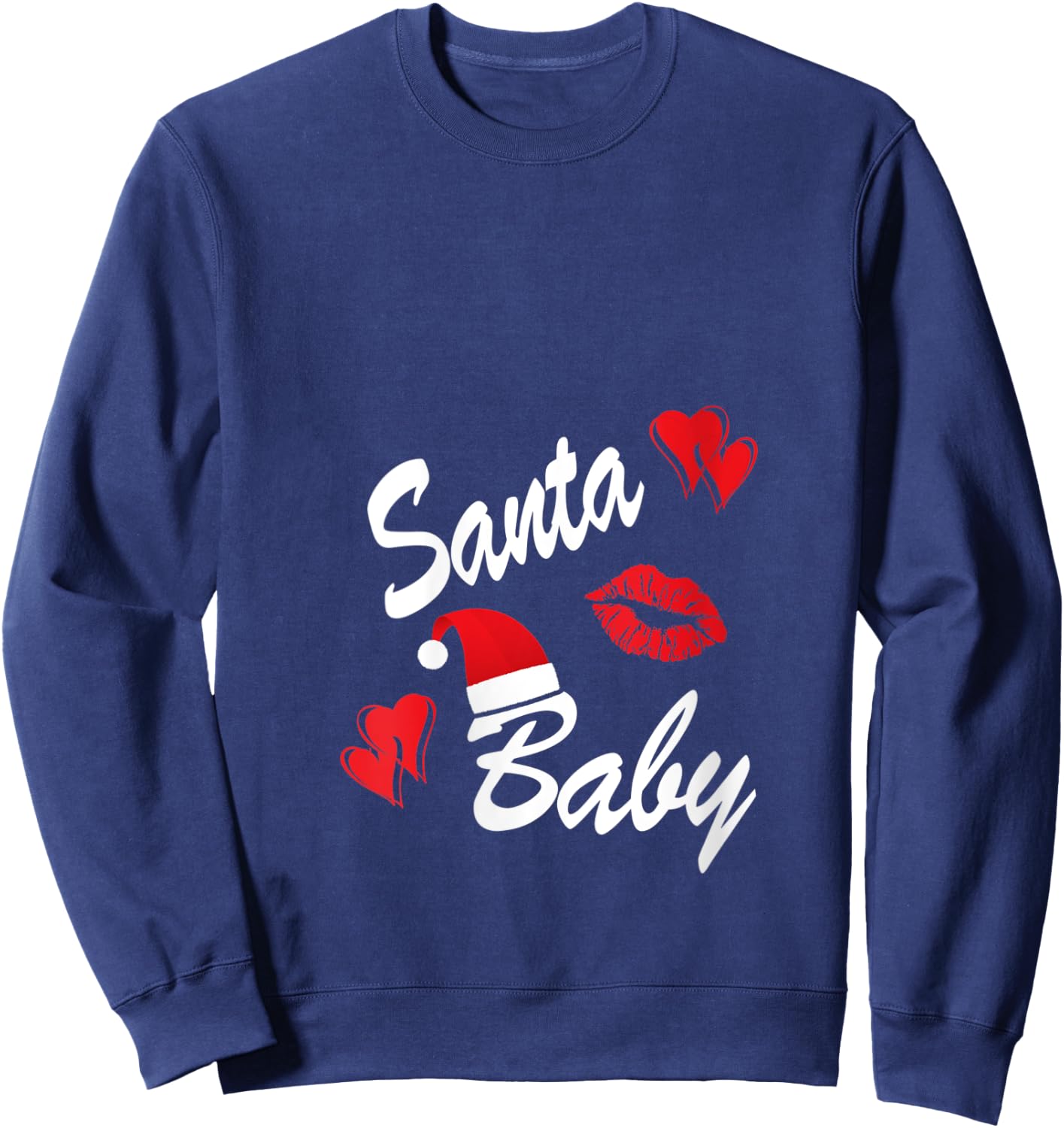 Santa Baby Christmas Design for Moms Who Love Their Santas V-Neck Sweatshirt - Sweatshirt | Navy