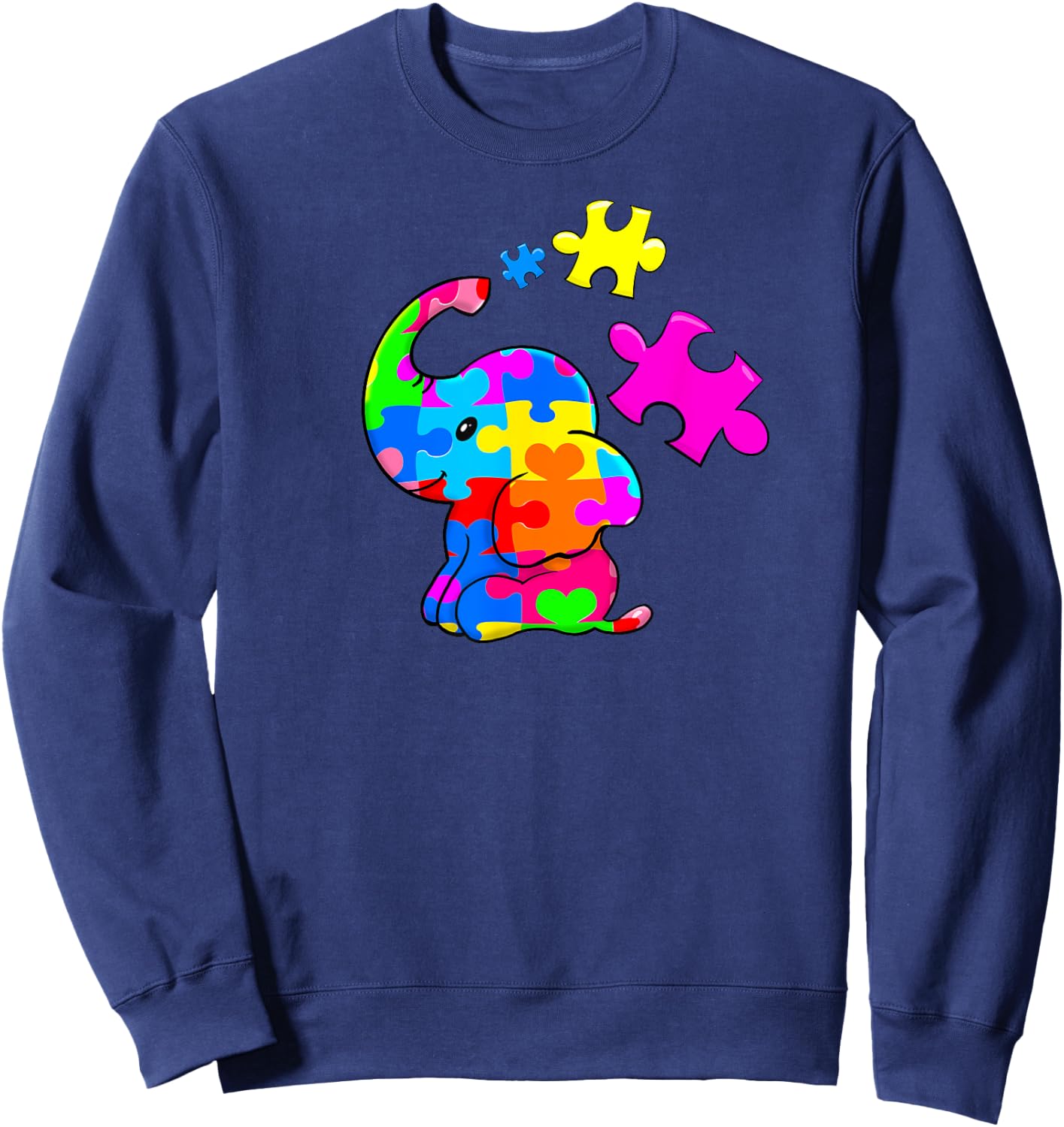 Cute Autism Elephant Autism Awareness Autistic Sweatshirt - Sweatshirt | Navy