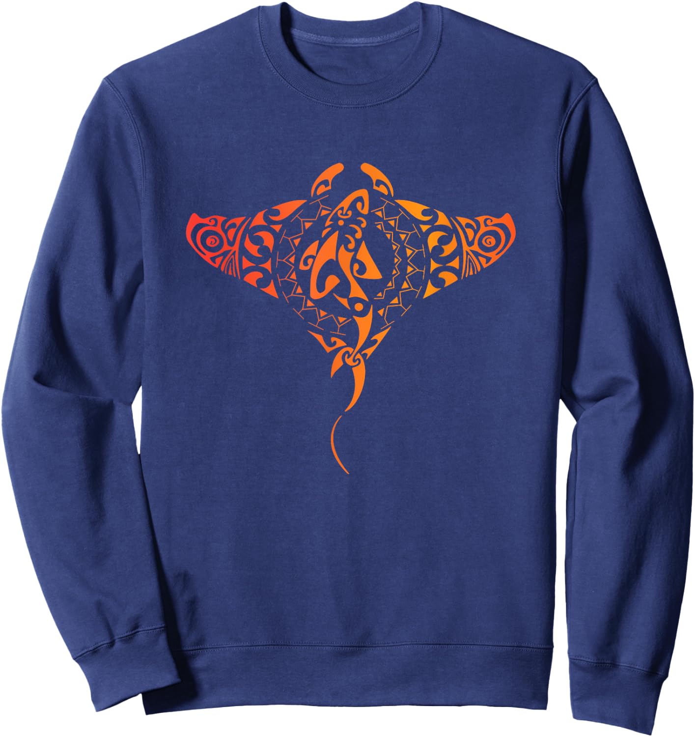 Hawaii Tribal Manta Ray Hawaiian Shirt Shark Lover Sweatshirt - Sweatshirt | Navy