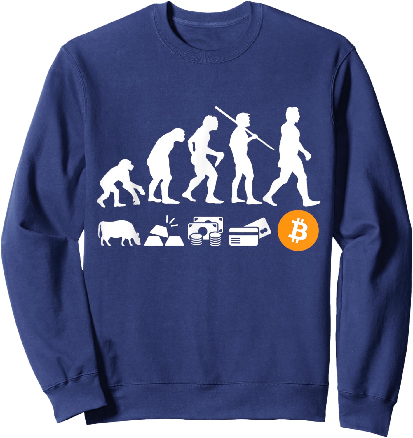 Bitcoin Evolution of Money | A BTC Crypto Sweatshirt - Sweatshirt | Navy
