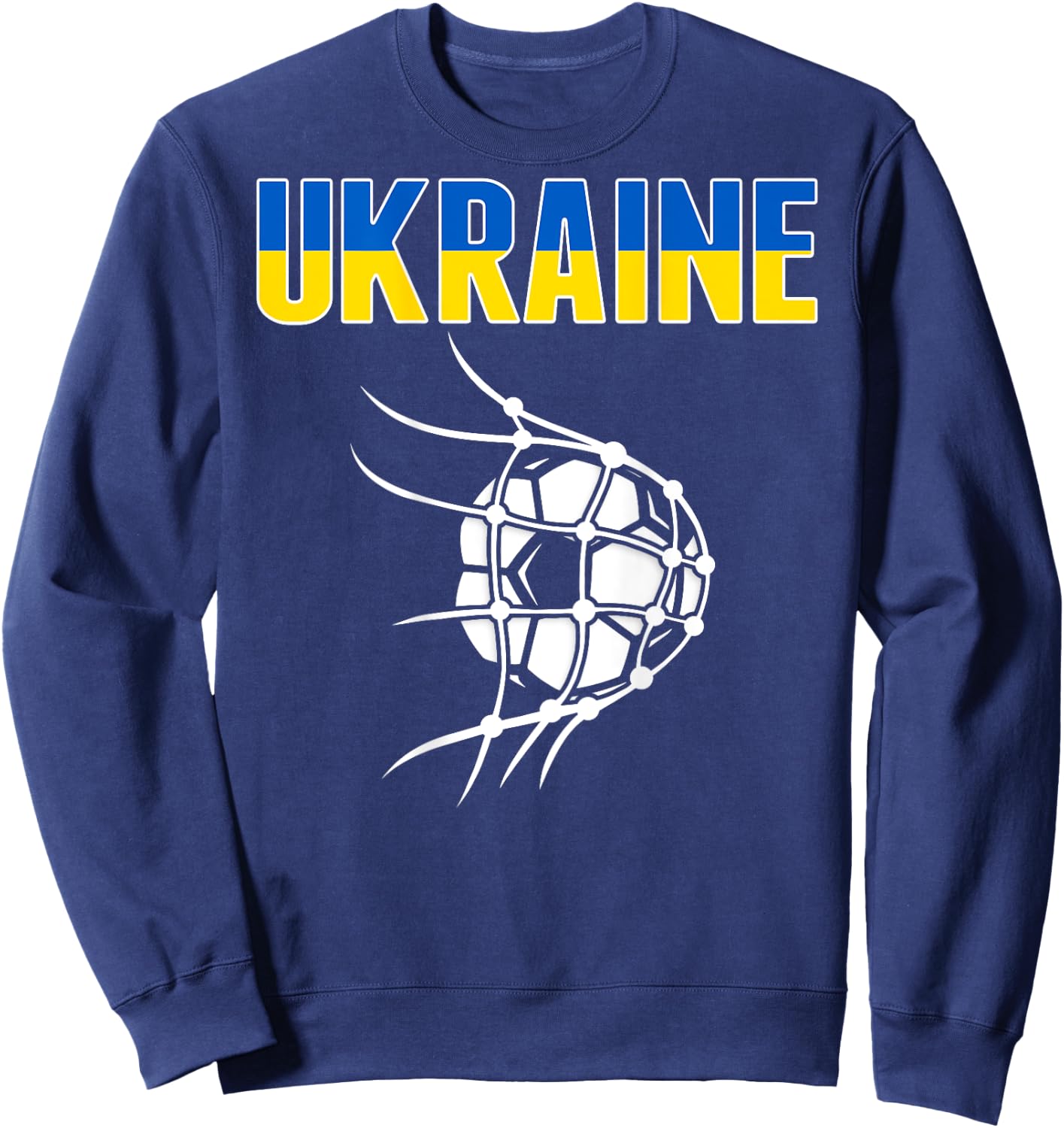 Ukraine Soccer Fans Jersey - Ukrainian Flag Football In Net Sweatshirt - Sweatshirt | Navy