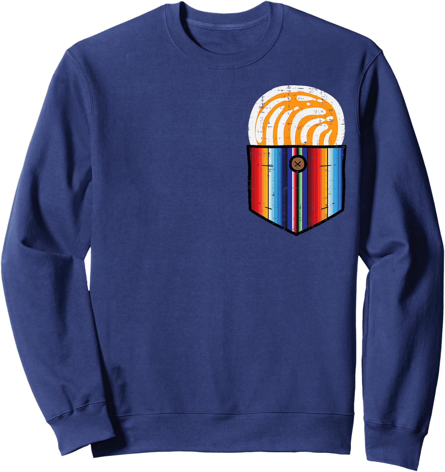 Conchas Serape Pocket Cinco De Mayo Mexican Fiesta Party Sweatshirt - Sweatshirt | Navy