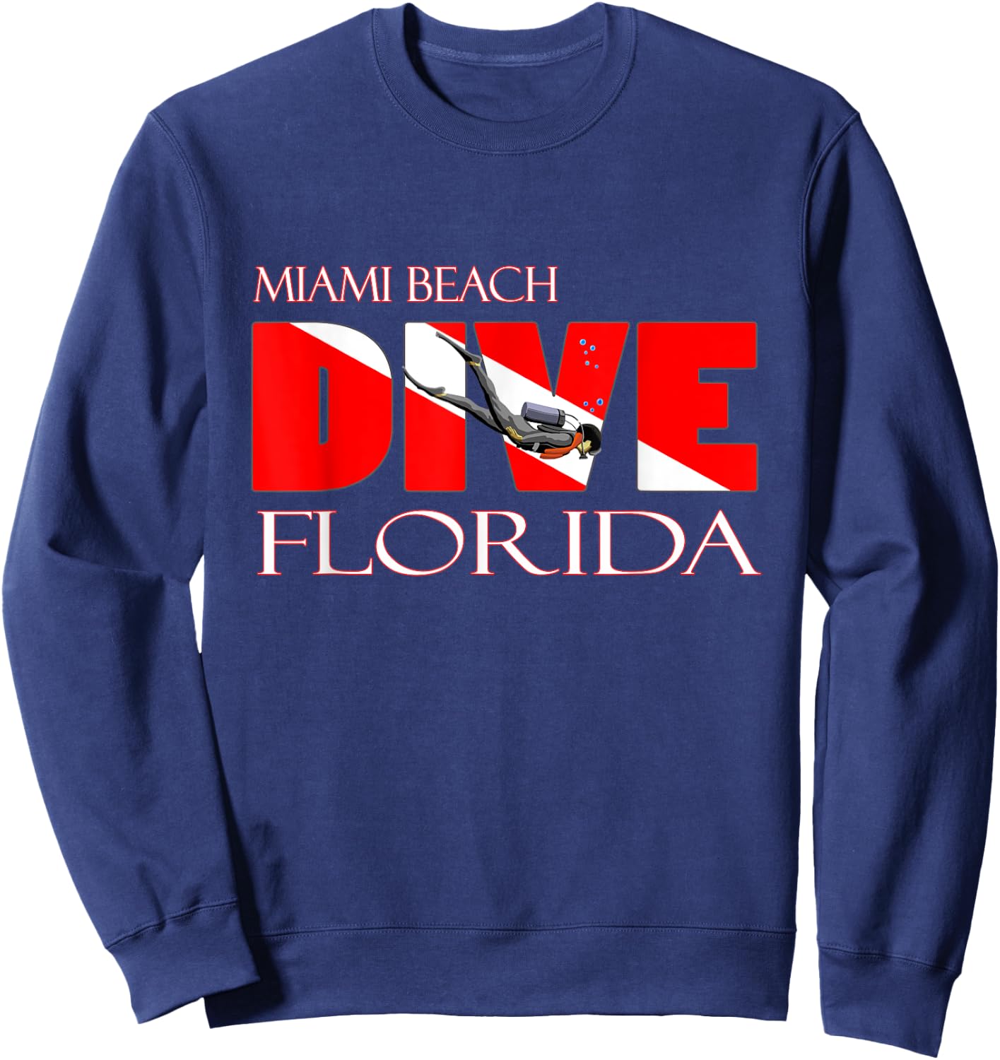 DIVE Miami Beach Florida SCUBA Diving Snorkeling Women Kids Sweatshirt - Sweatshirt | Navy