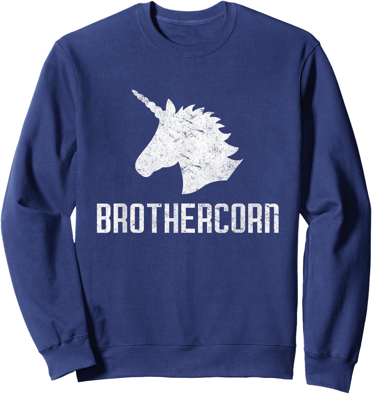 Brothercorn Unicorn Brother Funny Birthday Party Sweatshirt - Sweatshirt | Navy
