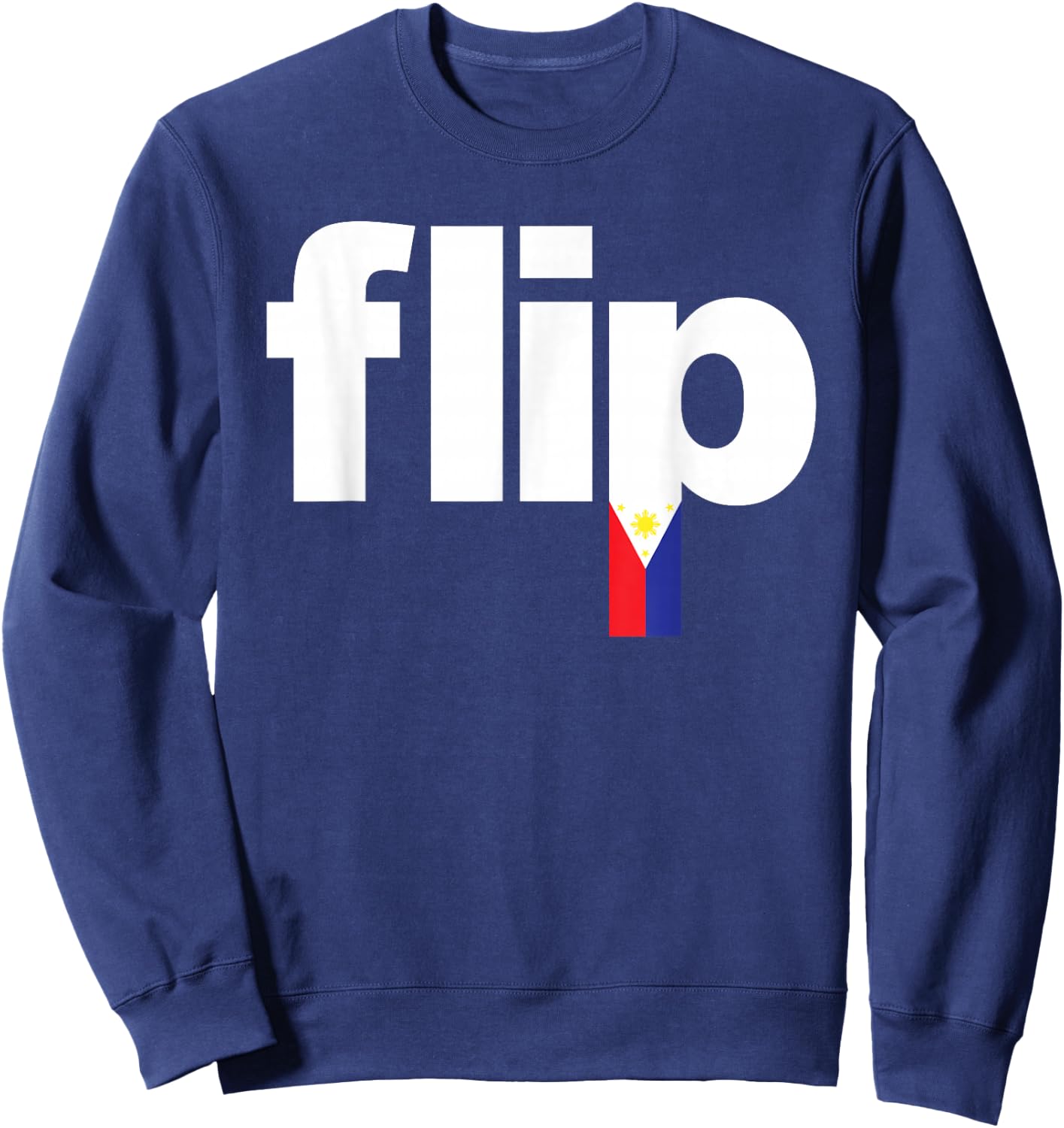 Cool Filipino Flag Pride - Pinoy Flip Logo Sweatshirt - Sweatshirt | Navy
