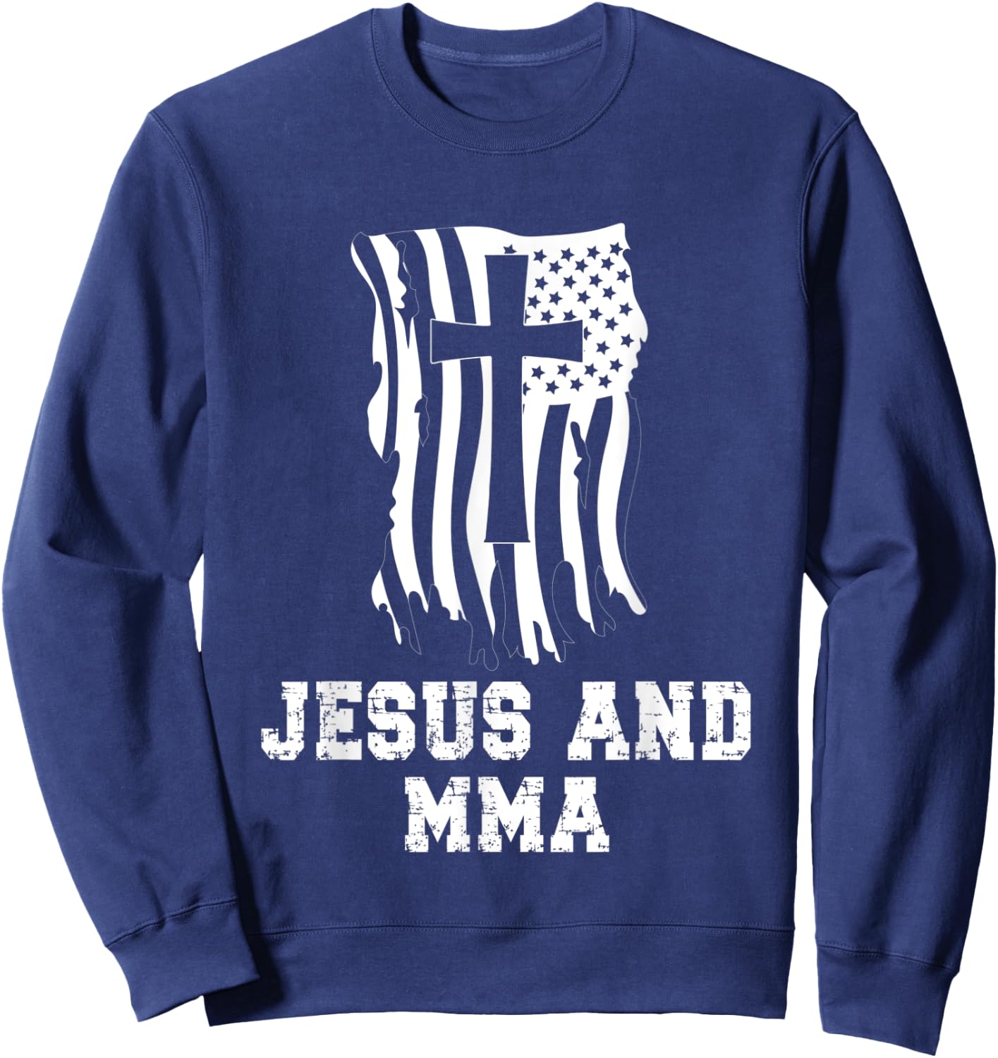 Jesus And MMA Beginner Design for Christian Martial Arts Fan Sweatshirt - Sweatshirt | Navy