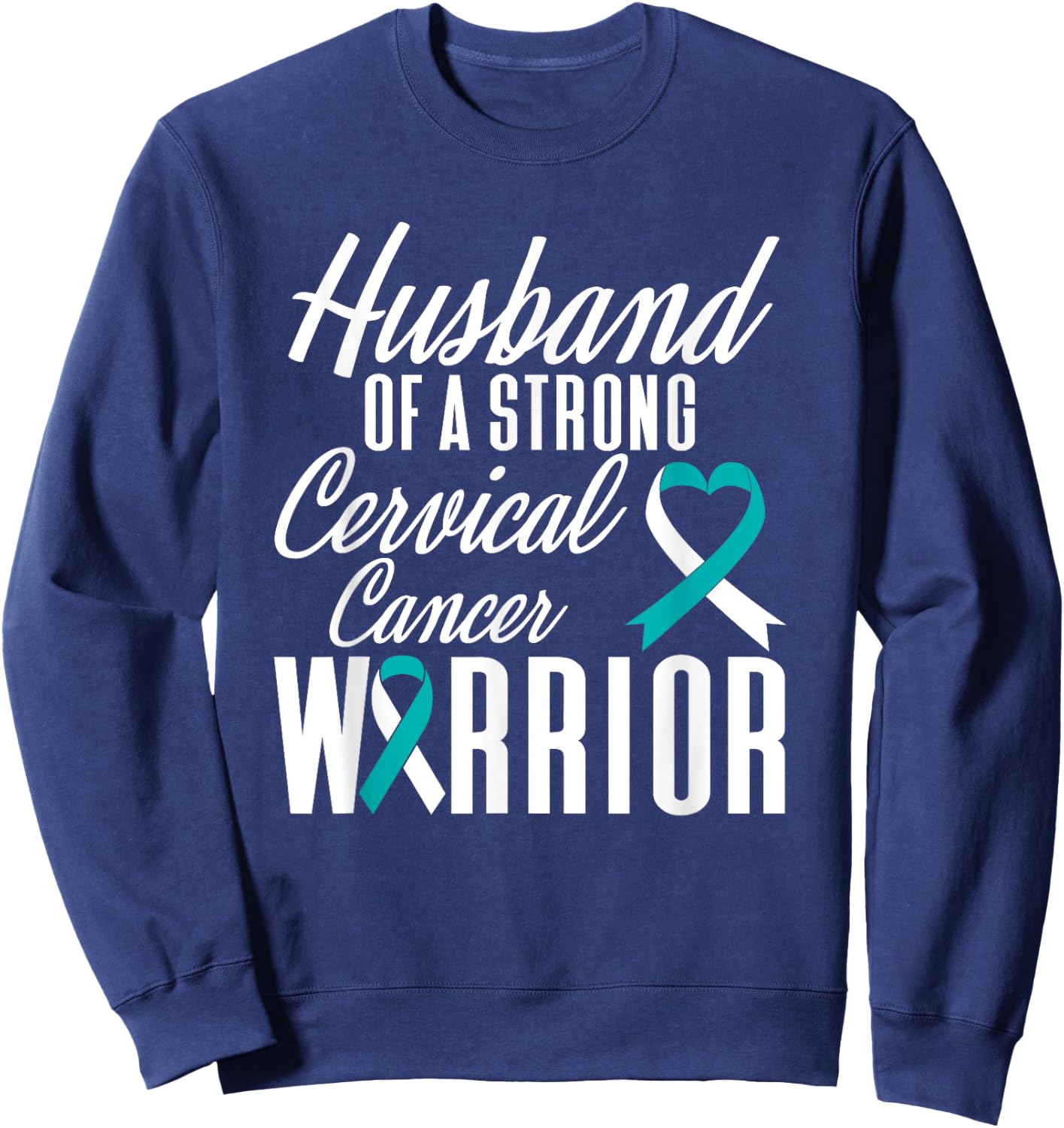 Cervical Cancer Awareness Warrior Survivor Sweatshirt - Sweatshirt | Navy